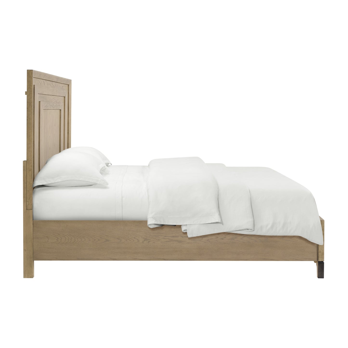 King Size Brown Wood Panel Bed Frame for Bedroom