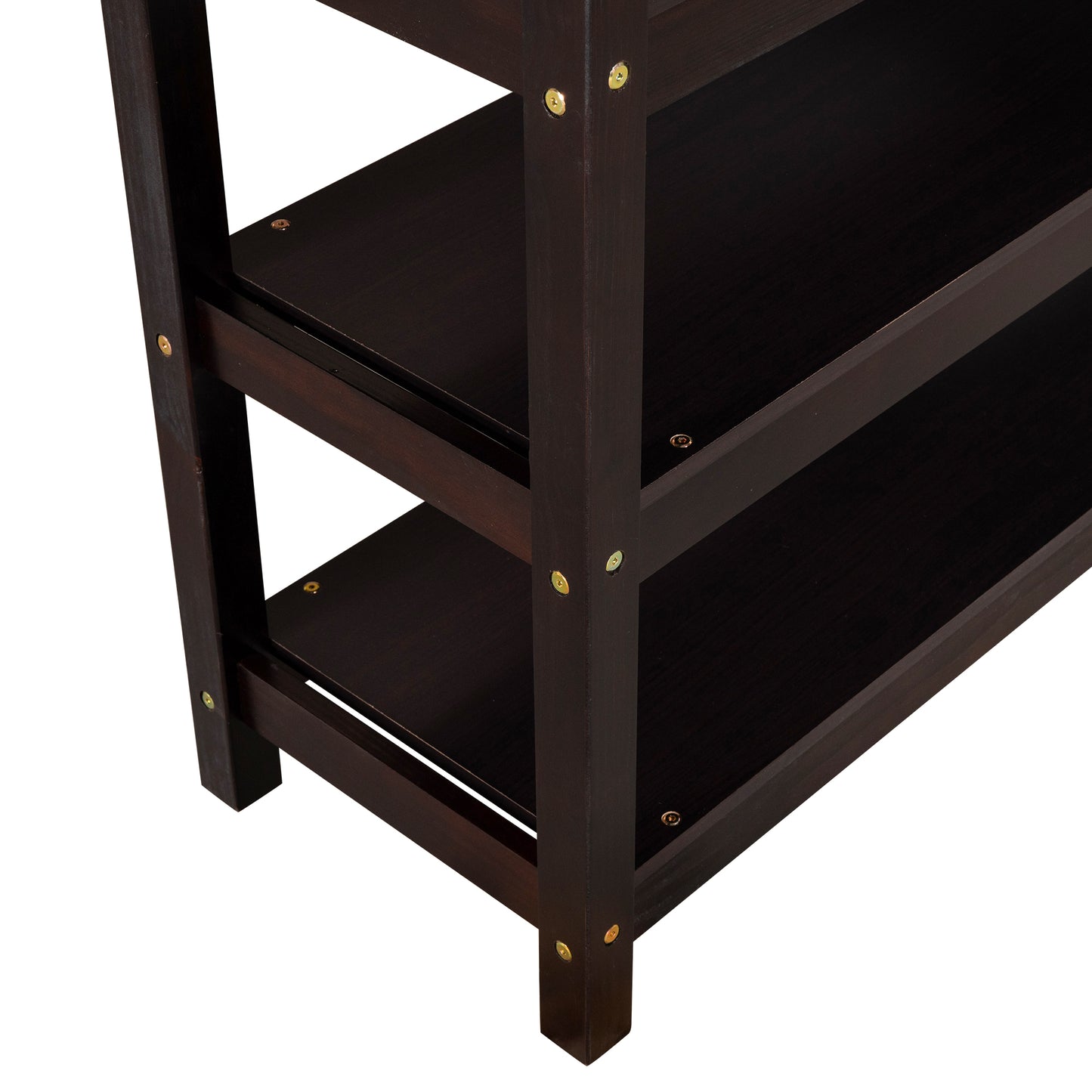Espresso Full Size Loft Bed with Storage for Bedroom