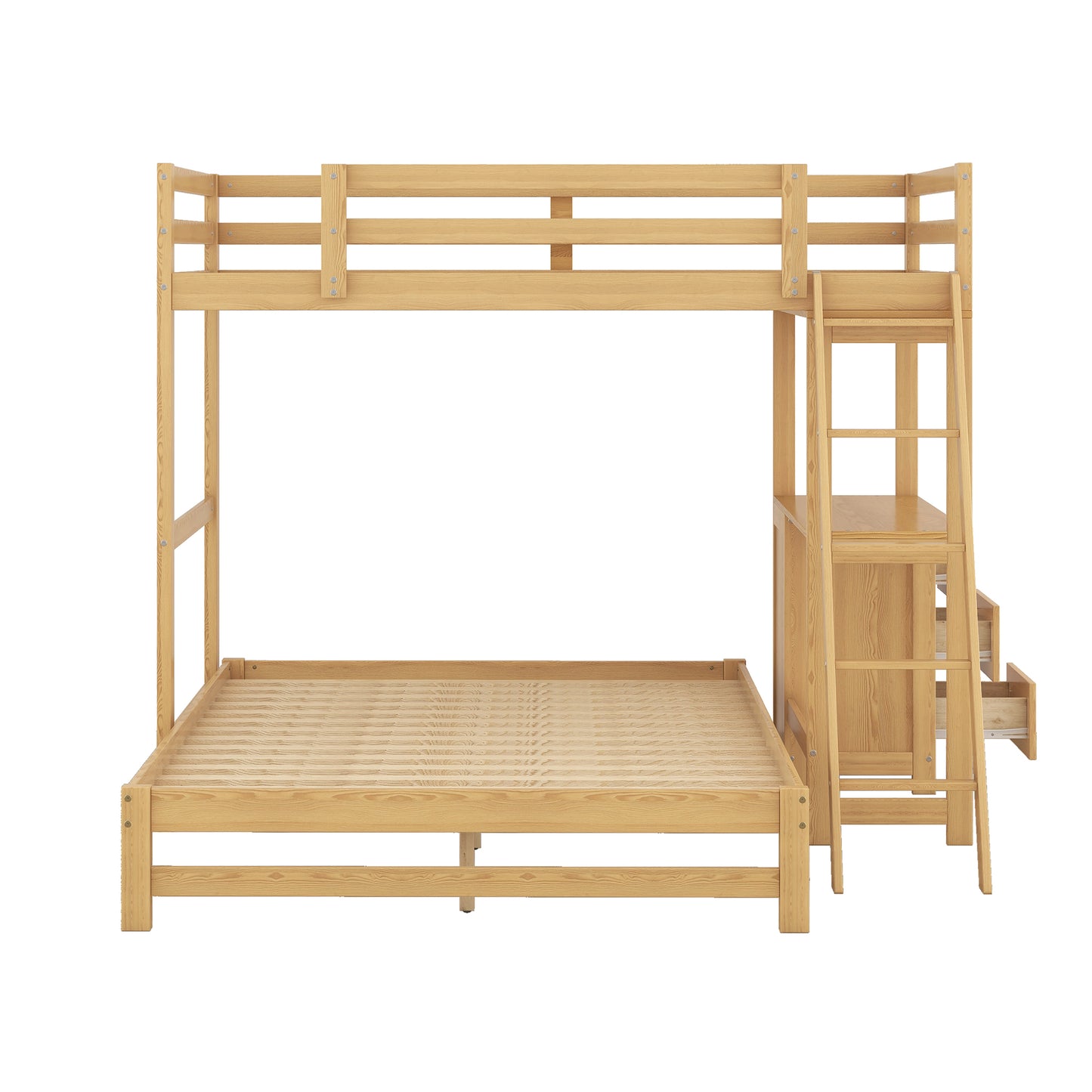 Twin Over Full Bunk Bed Natural Pine Frame