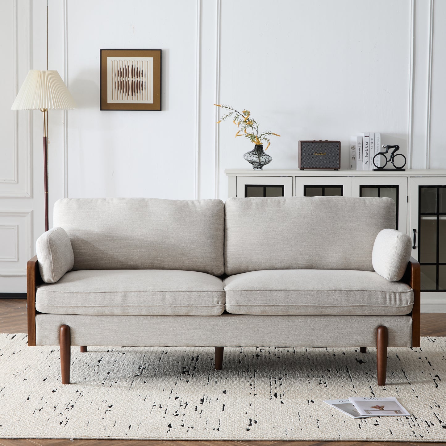Mid-Century Modern Sofa-Beige