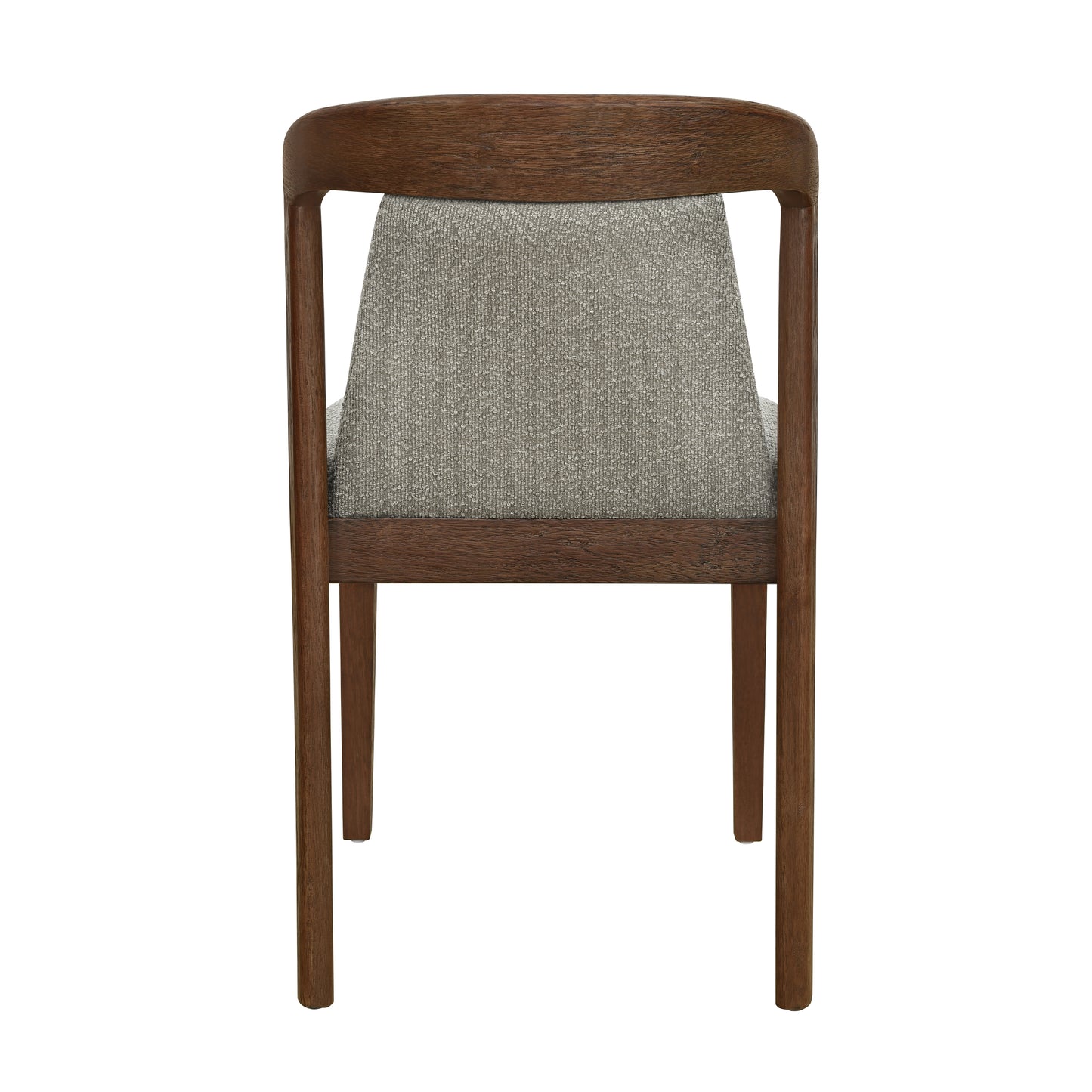 Upholstered Dining Chairs - Light Brown & Walnut Set of 2
