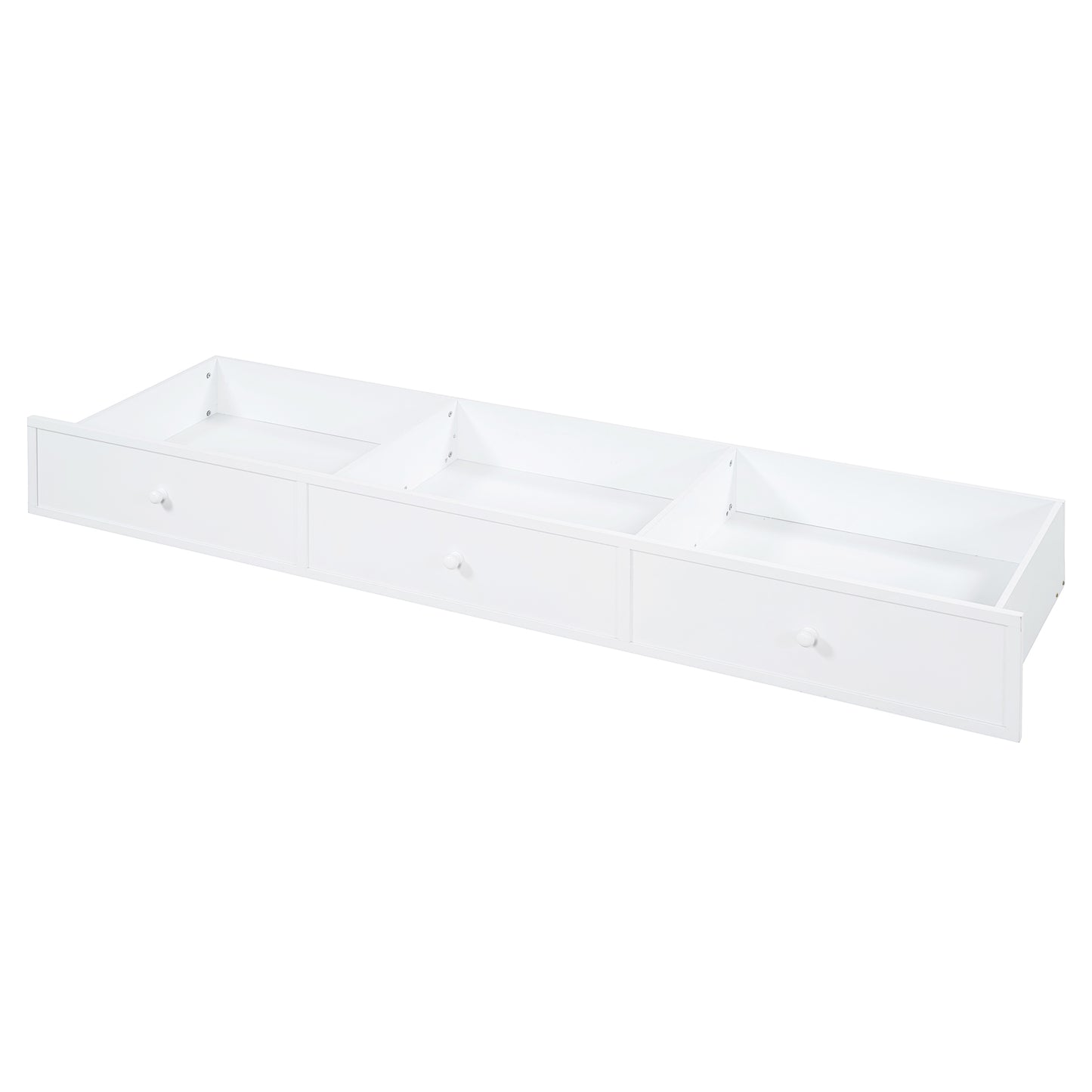 Full Size Wooden Daybed with Drawers & Desk - White