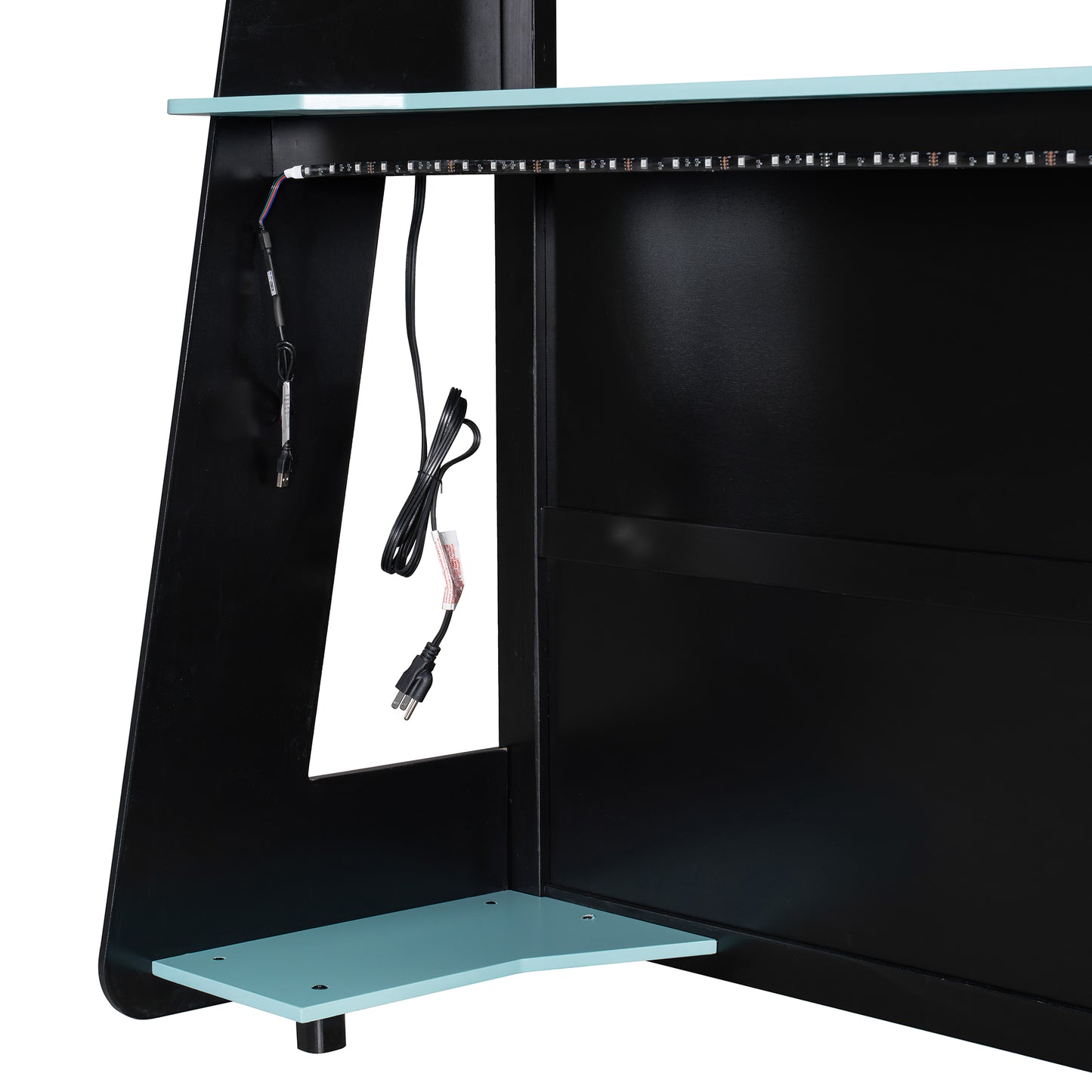 Full Size Gaming Loft Bed with Desk & Storage for Bedroom