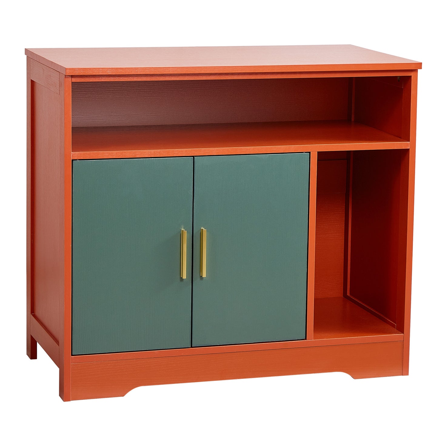 Small Red Green Cat Litter Box Cabinet - Hidden Furniture