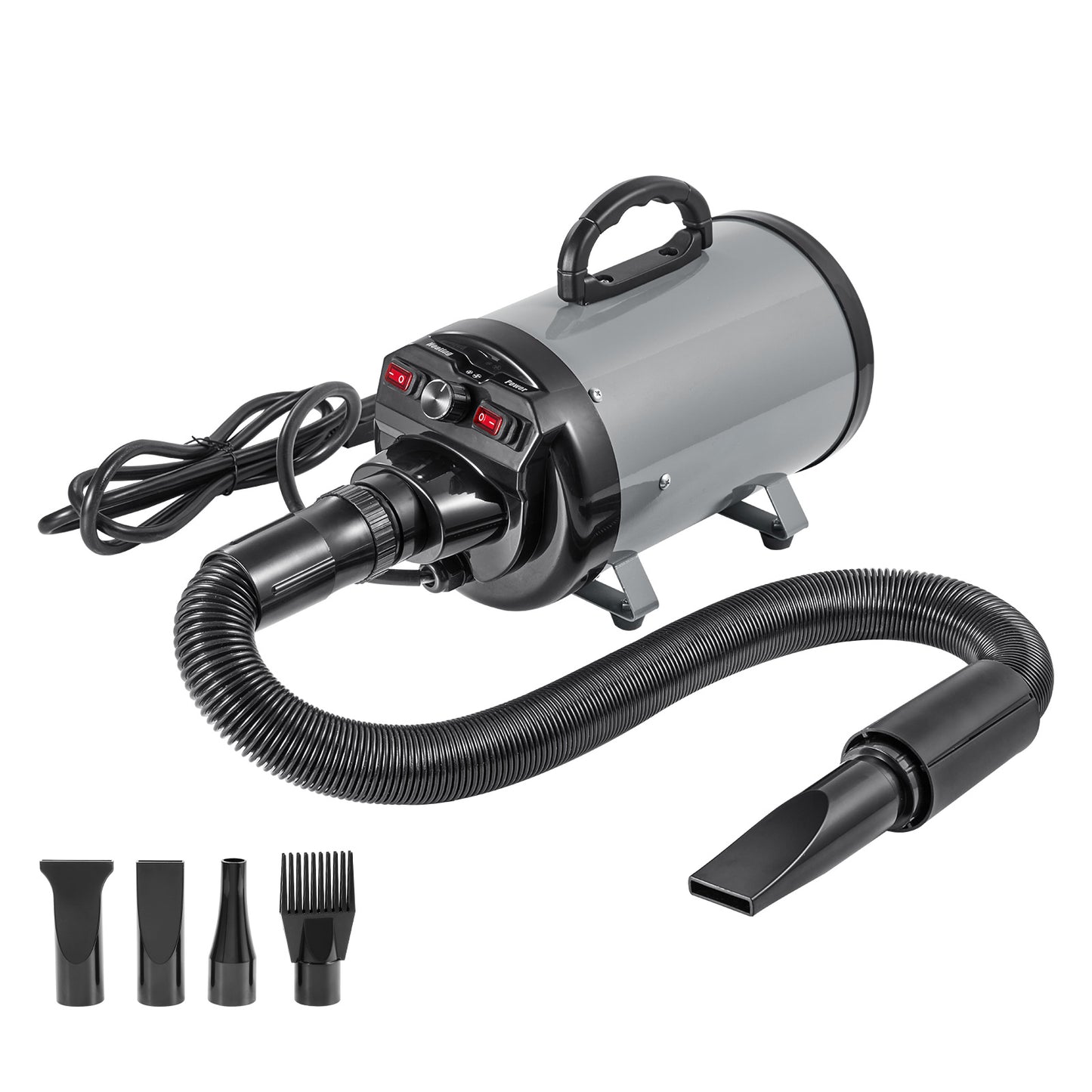 Grey+Black Iron Dog Dryer - 2800W Pet Grooming Machine