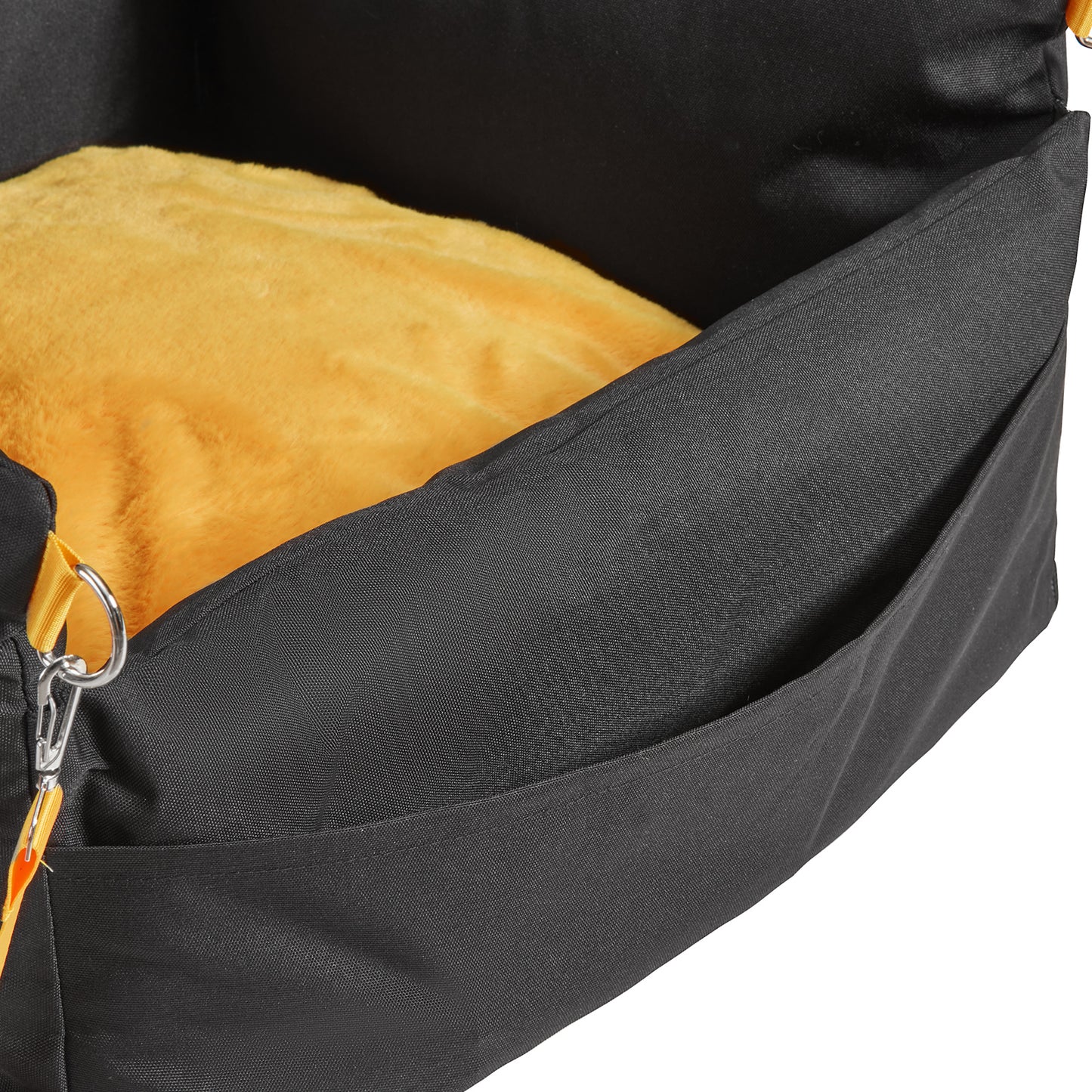 Black Fabric Dog Car Seat - Travel Booster for Small Dogs