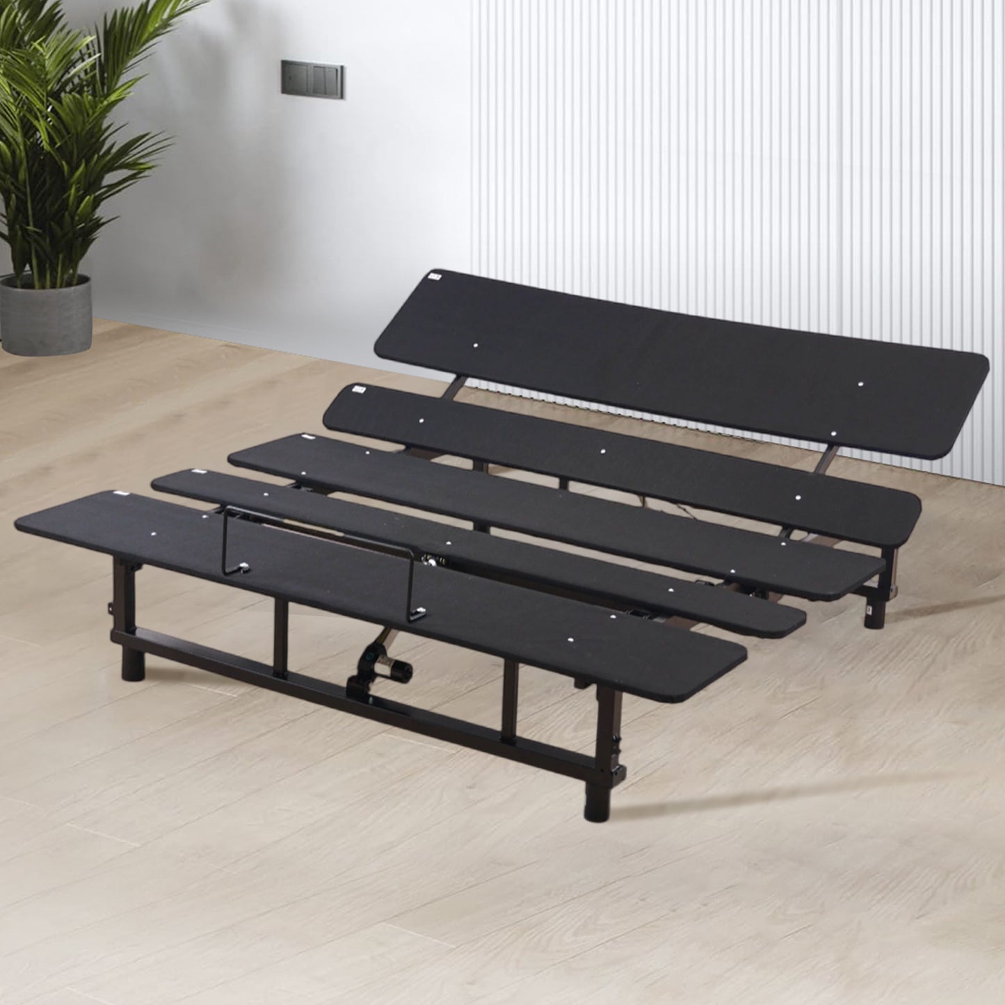 Adjustable Bed Base Frame Queen Bed Frame with Head and Foot Incline Wireless Remote Zero Gravity Quiet Motor Black Queen