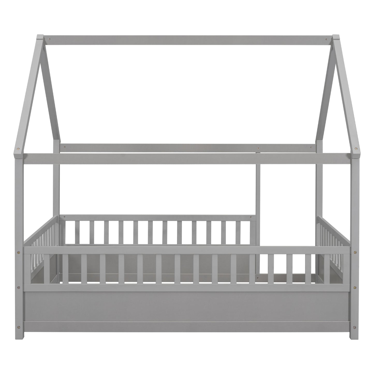 Full Size Grey Wooden Bed Frame - House Design