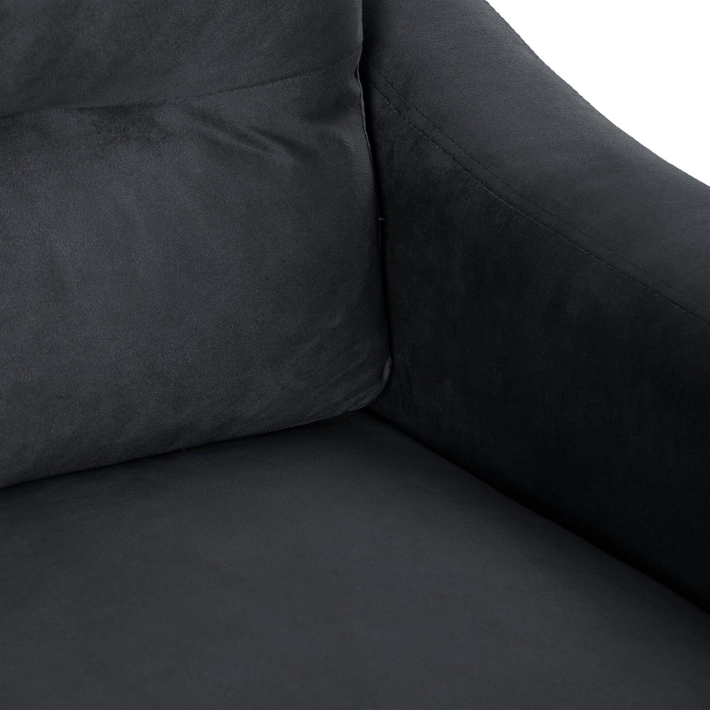 Black Velvet 2 Seat Sofa for Modern Living Room Comfort