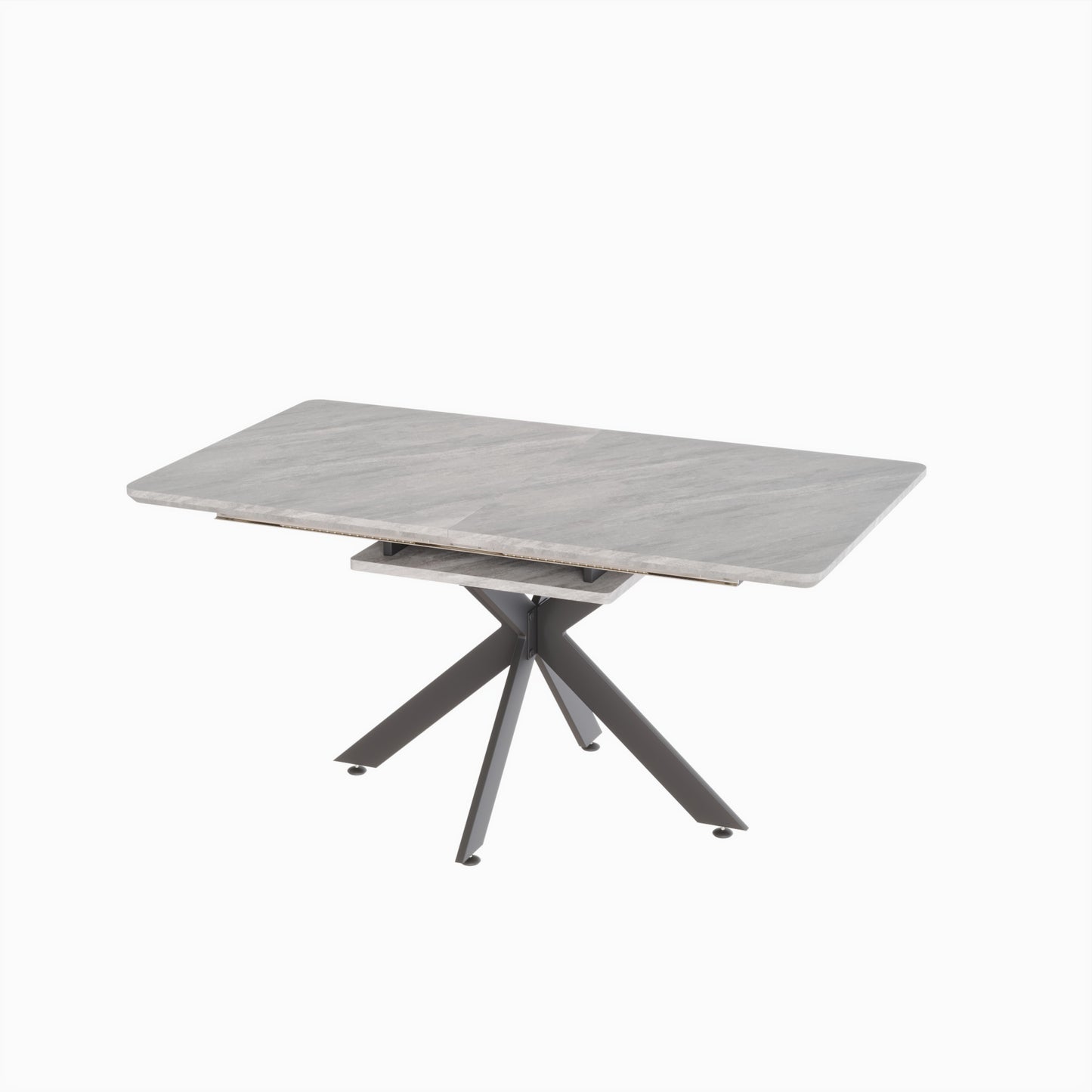 Gray Dining Table Set - 6-8 Person Expandable Table with Chairs