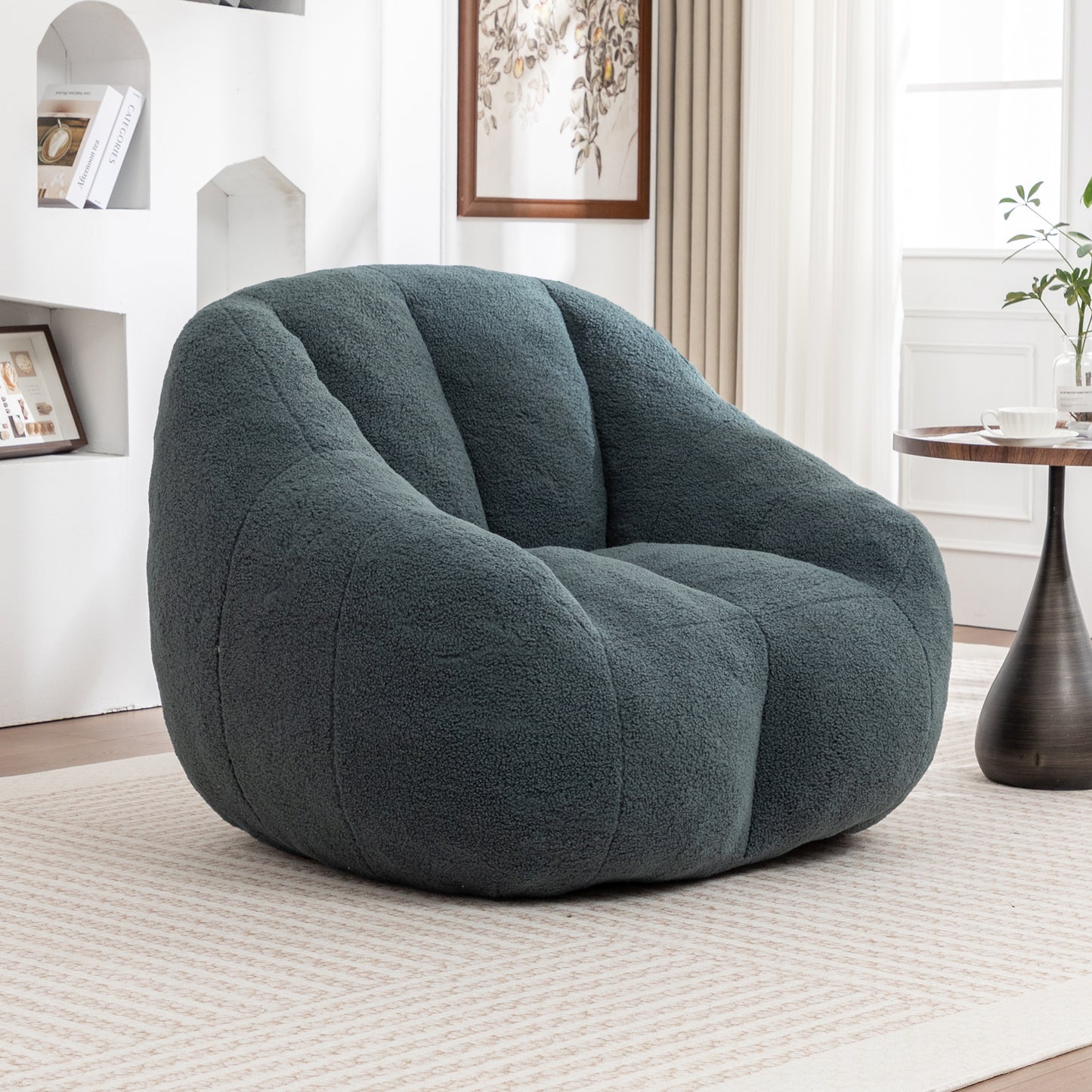 Bean Bag Chair with Filler, Bean Bag Sofa with Tufted Soft Stuffed Filling, Fluffy and Lazy Sofa, Comfy Cozy BeanBag Chairs with Memory Foam for Dorm, Apartment, Living Room