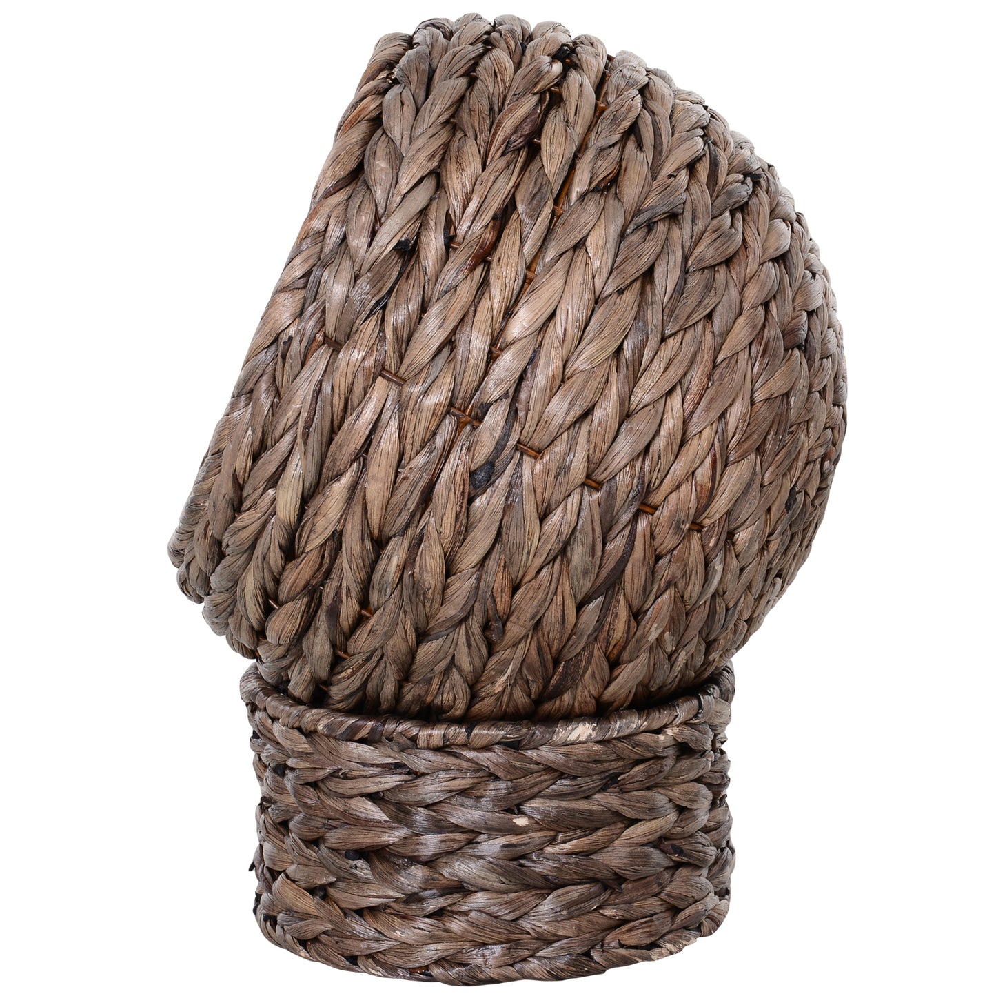 Gray Wicker Elevated Cat Bed with Soft Cushion for Indoor Cats