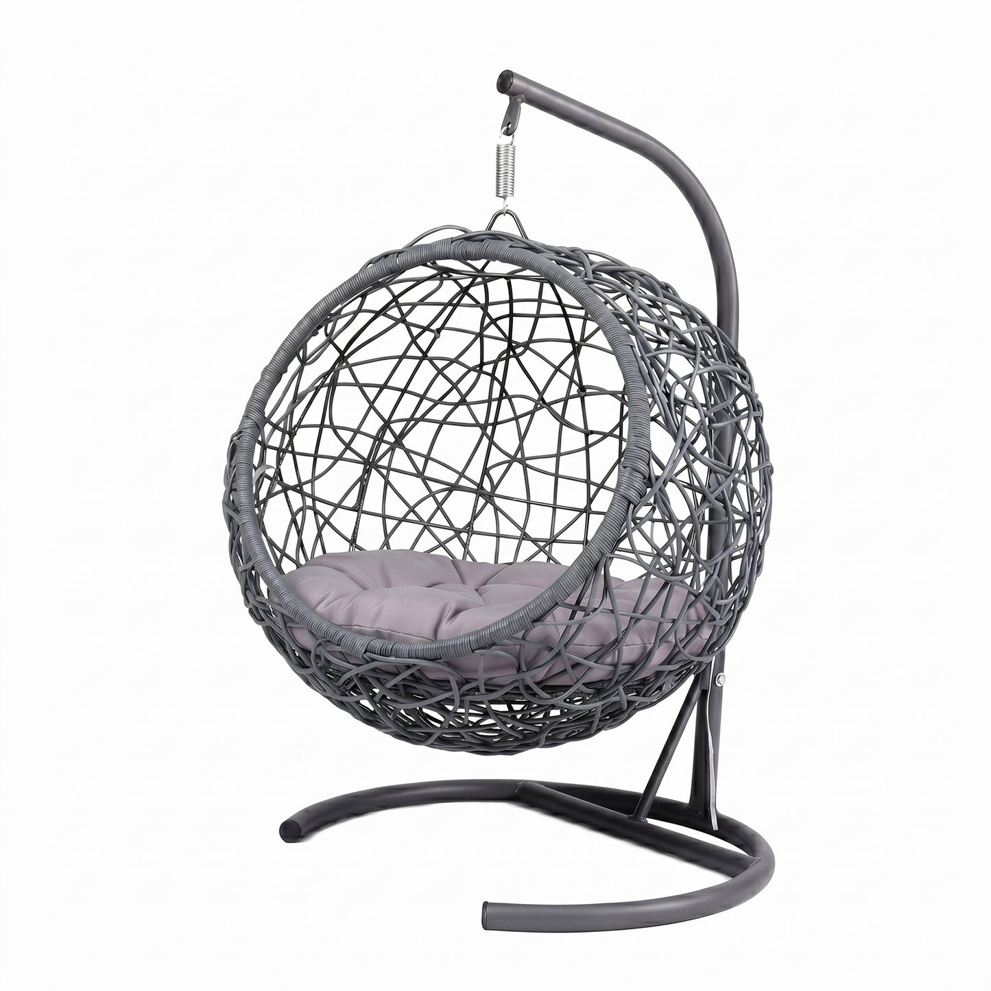 Gray Cat Bed Swing with Stand - Outdoor Hanging Hammock for Cats