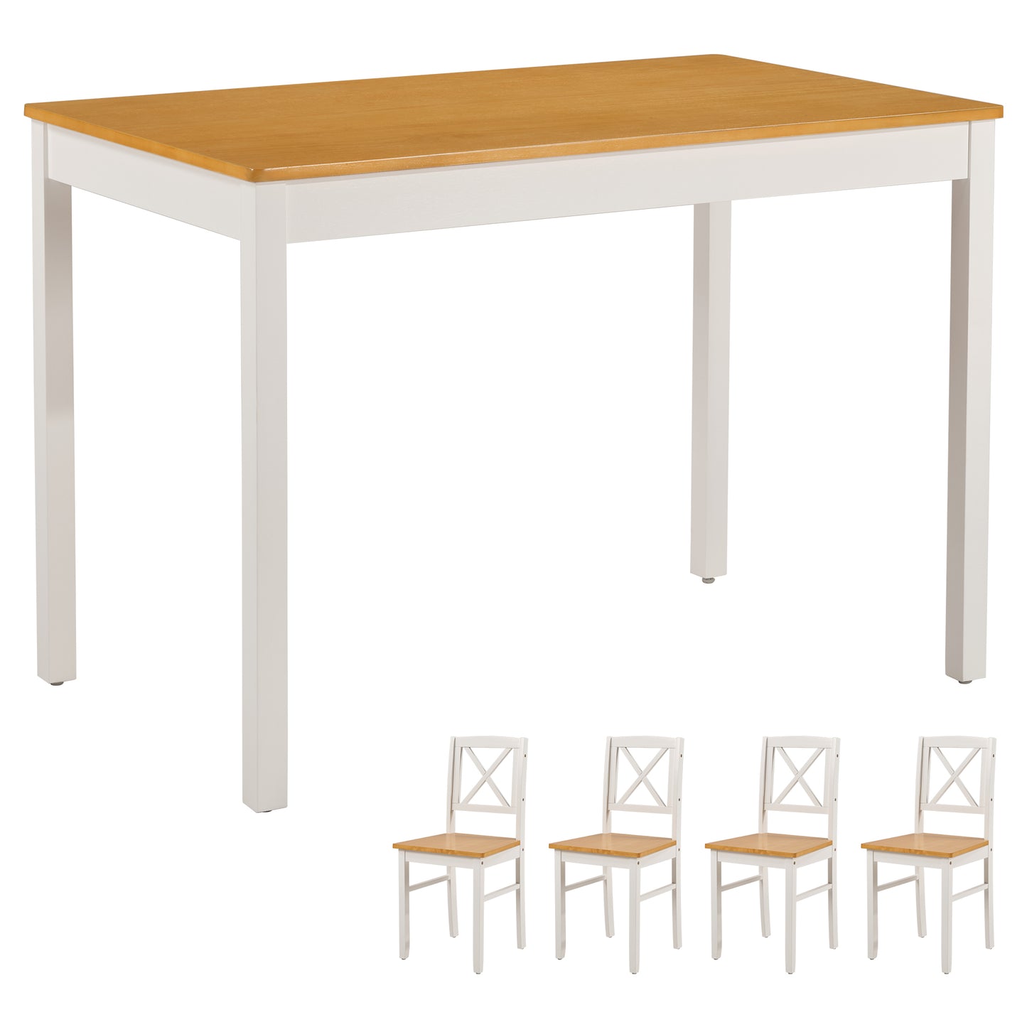 Solid Wood Dining Set with Chairs for Kitchen or Restaurant Use for Dining Room