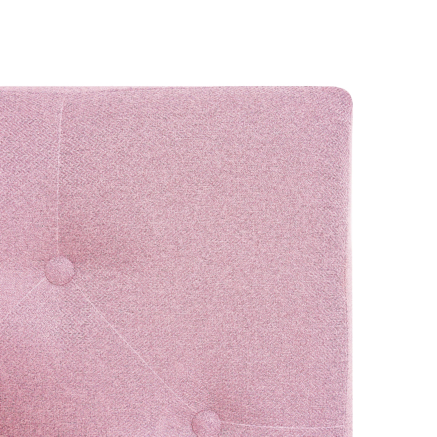 Full Size Pink Linen Upholstered Bed Frame - No Box Spring