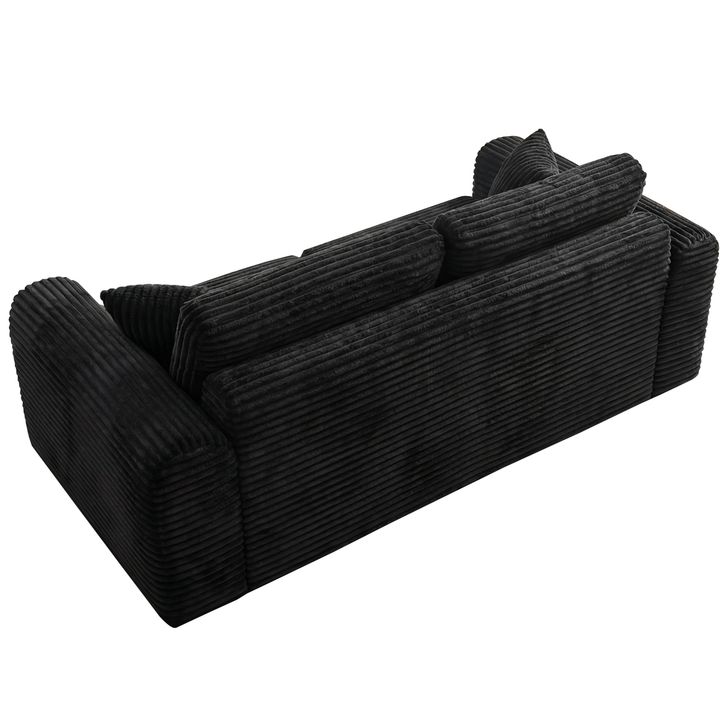 Black 3 Seat Foam+Spring Sofa for Living Room or Guest Area