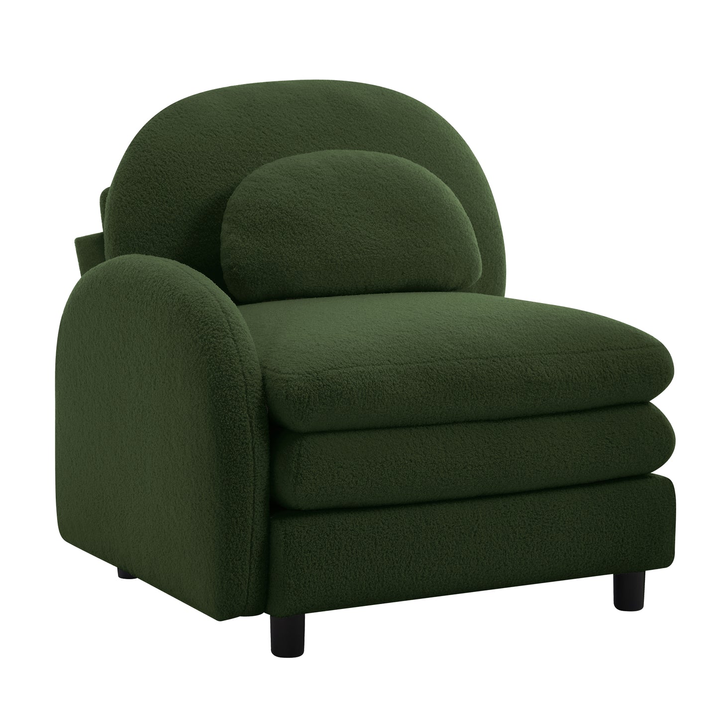 Vitoria Curved Sofa LSF Teddy Fabric W/Pillow -Green