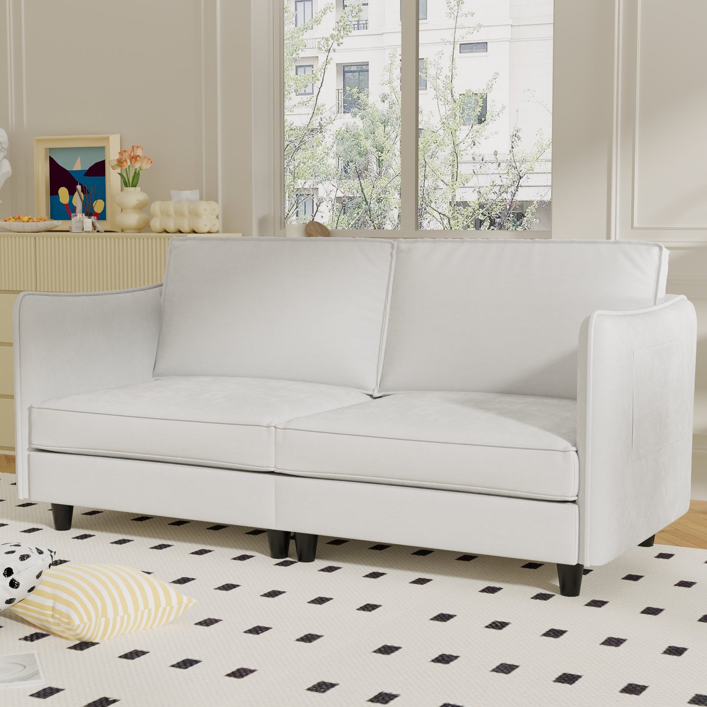 74.27'' Loveseat Sofa, 2 Seater Comfy Couch,Mid Century Modern Designed for Small Spaces, Apartment, Bedroom, Dorm, Office