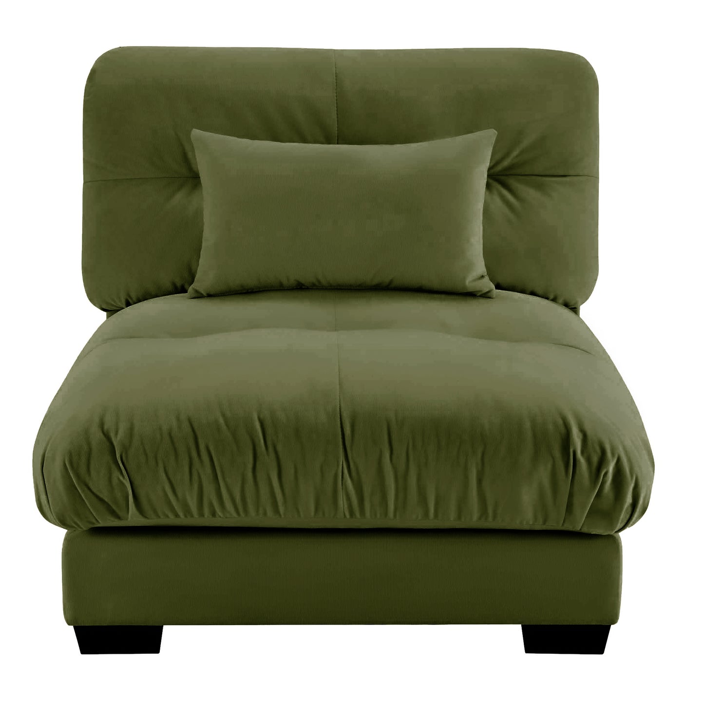Milano Armless Sofa W/1 pillow - green
