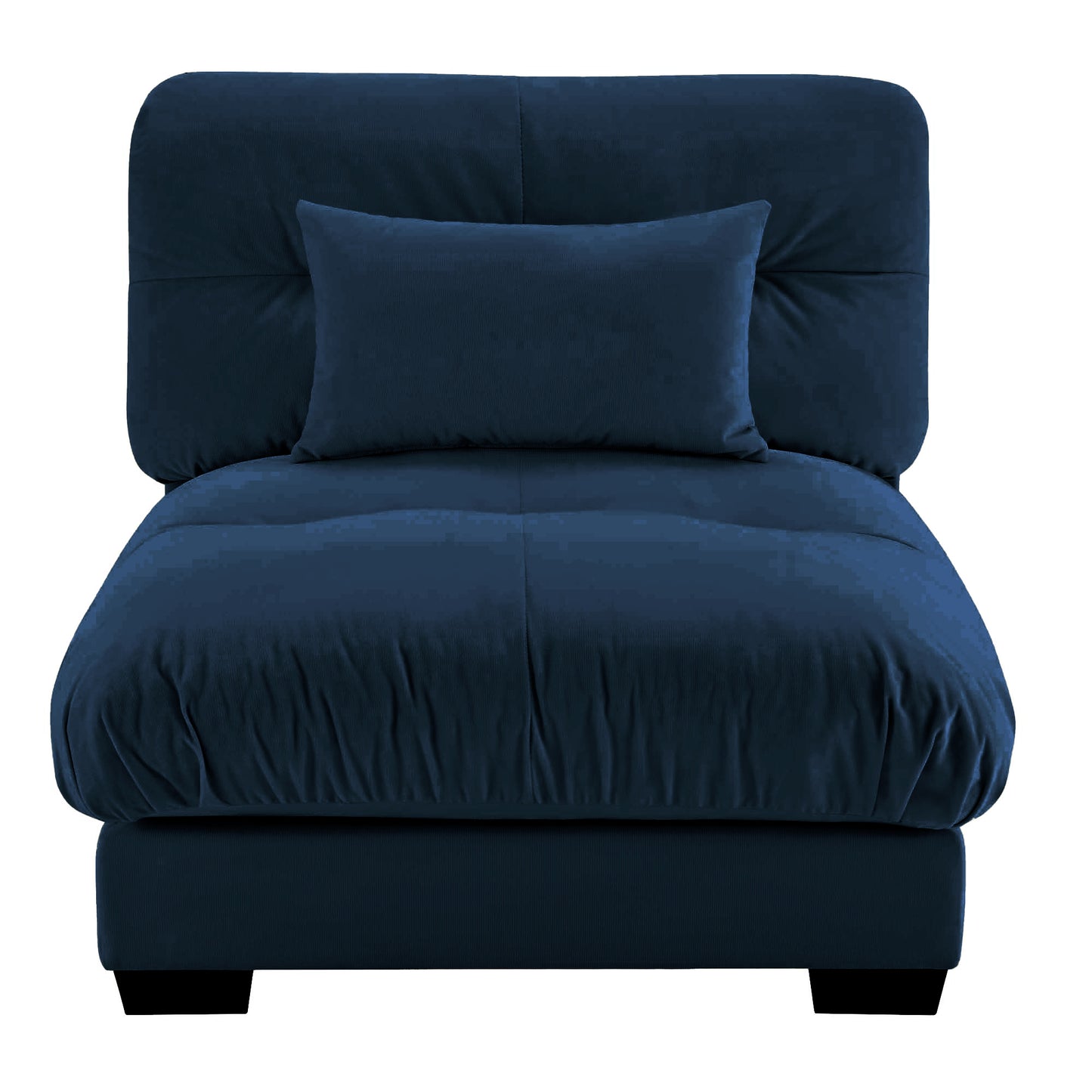Milano Armless Sofa W/1 pillow - blue