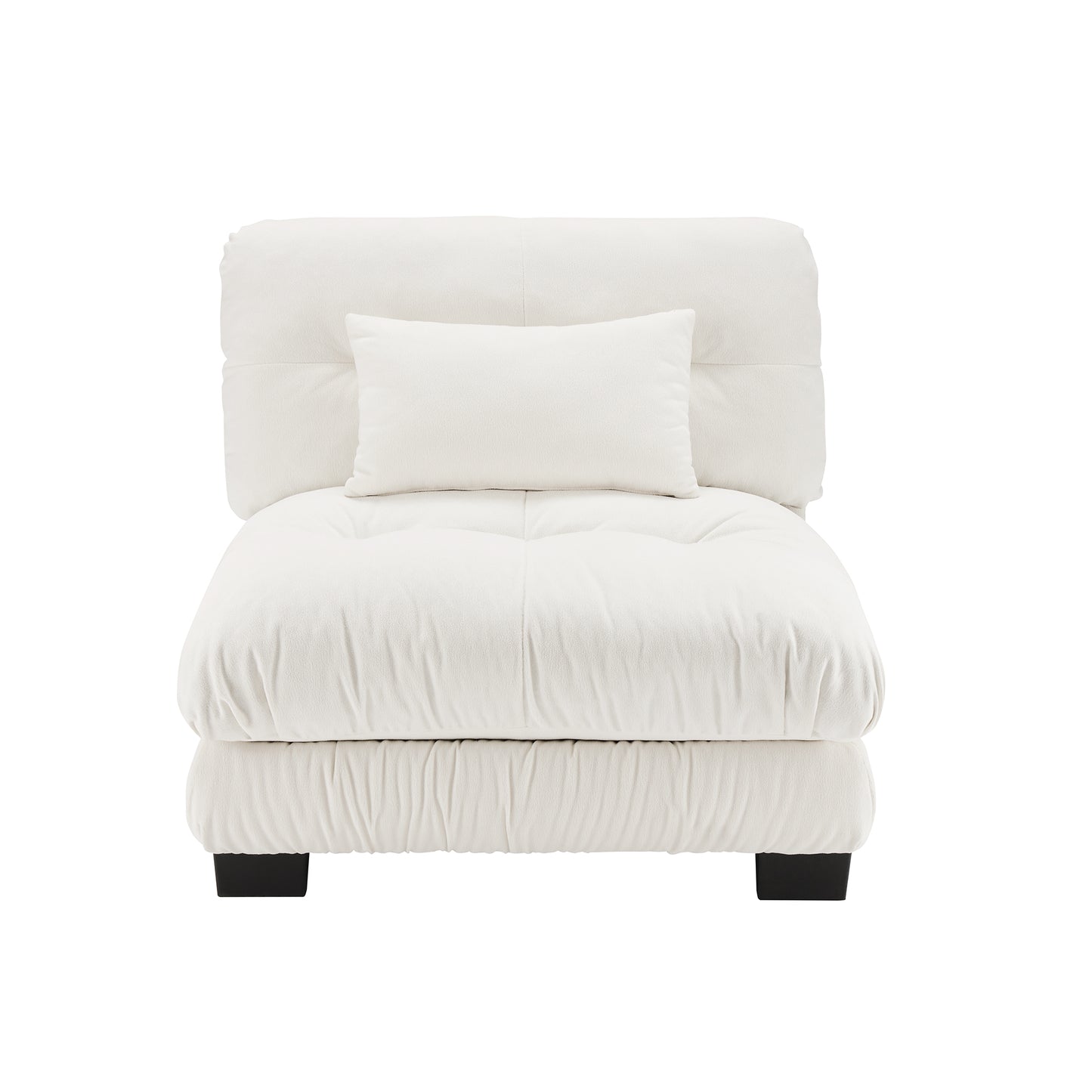 27 Armless Sofa W/1 pillow - White