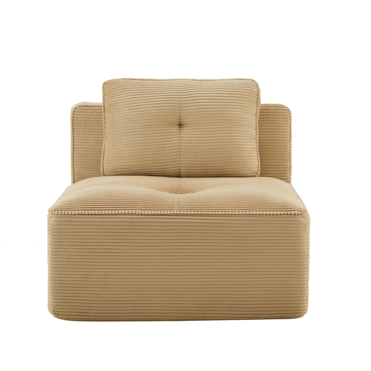Armless Sofa W/Pillow Corduroy -Camel