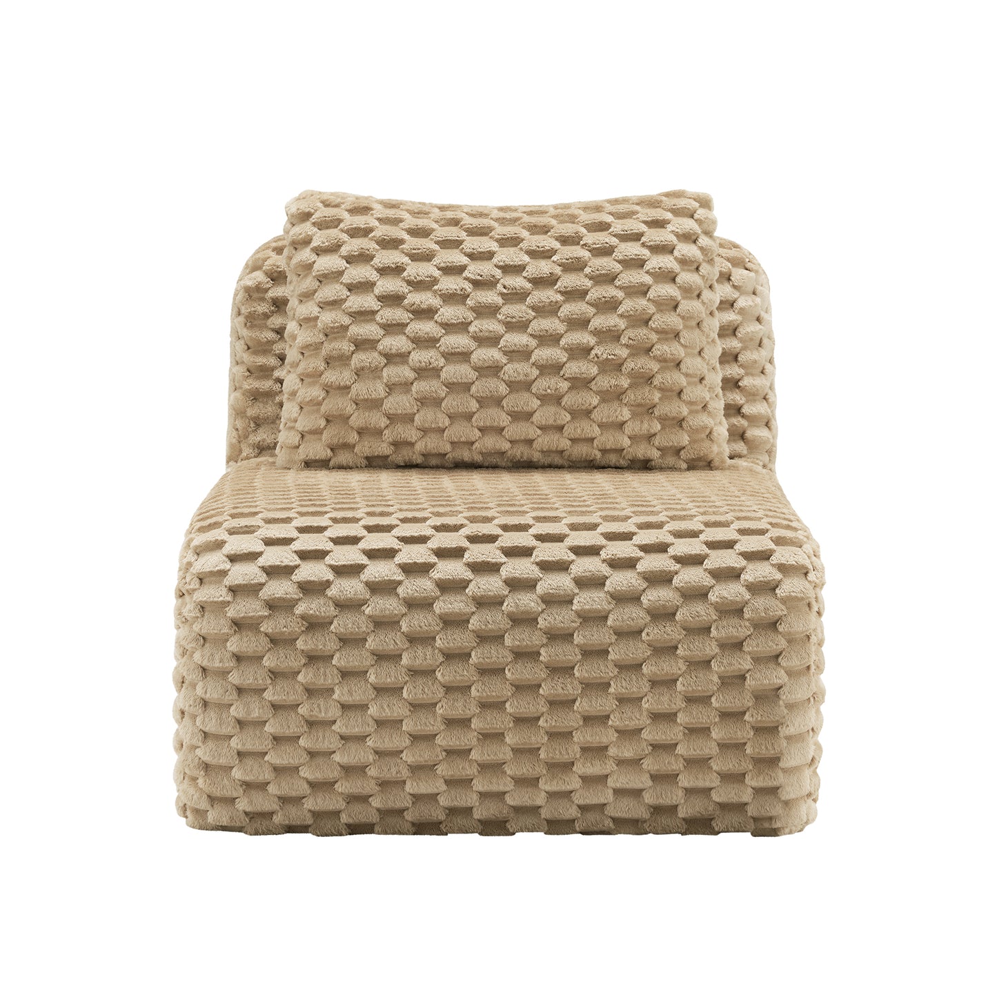 Armless Sofa W/Pillow Flannelette Fabric-Light Camel