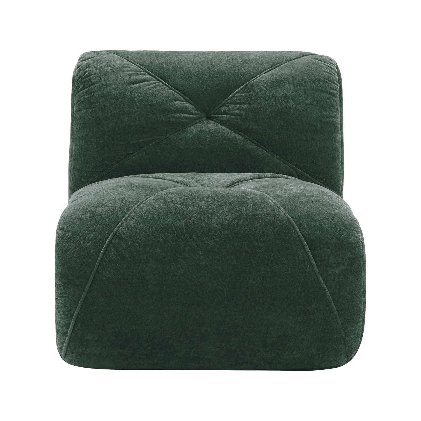 Armless Sofa Velvet- Green