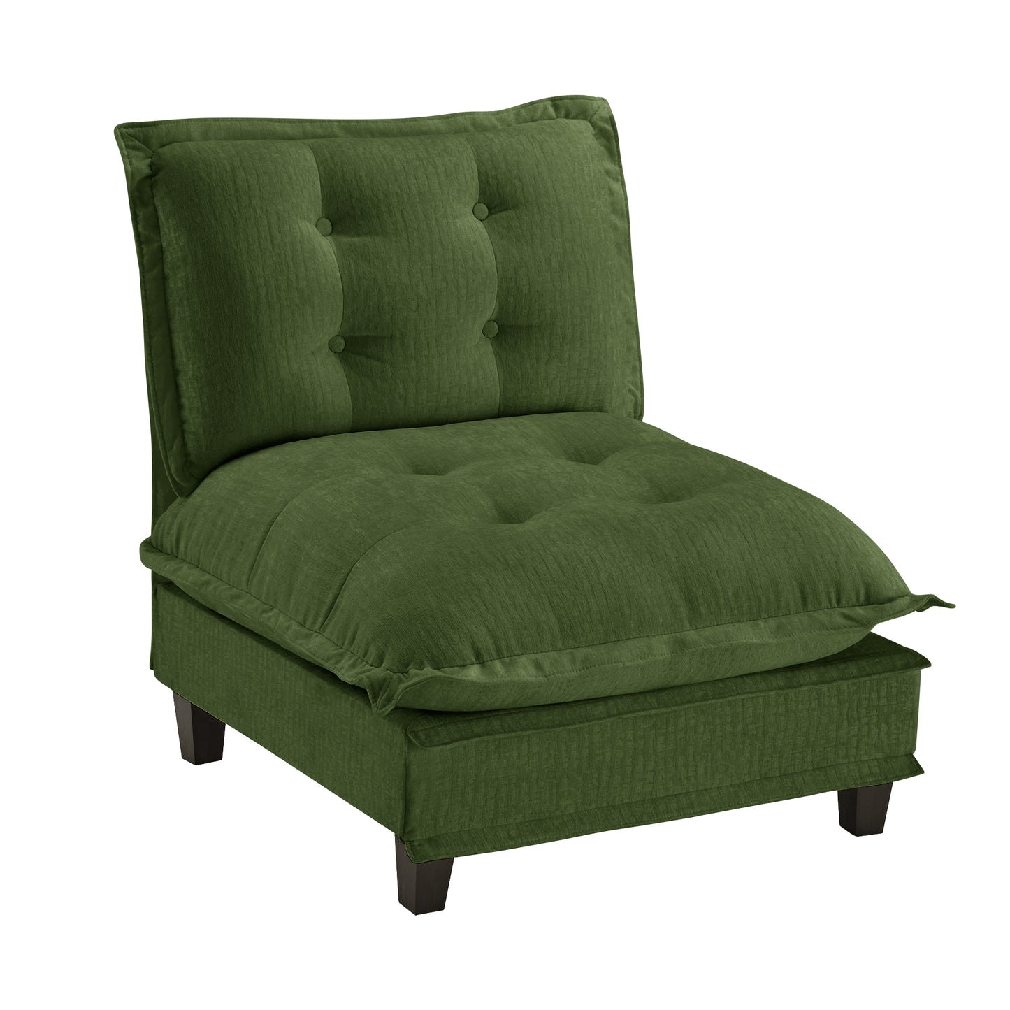 73 Armless Sofa Chenille- Green