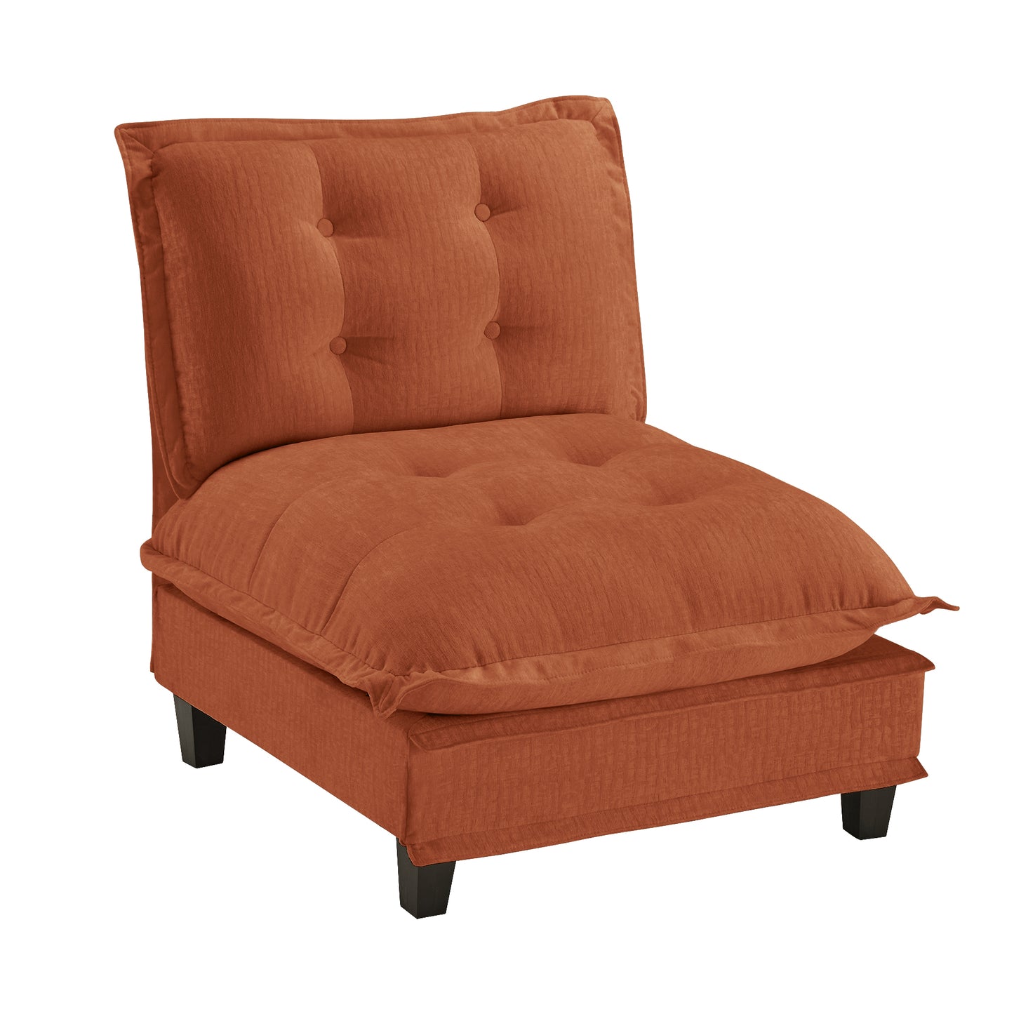73 Armless Sofa Chenille- Orange