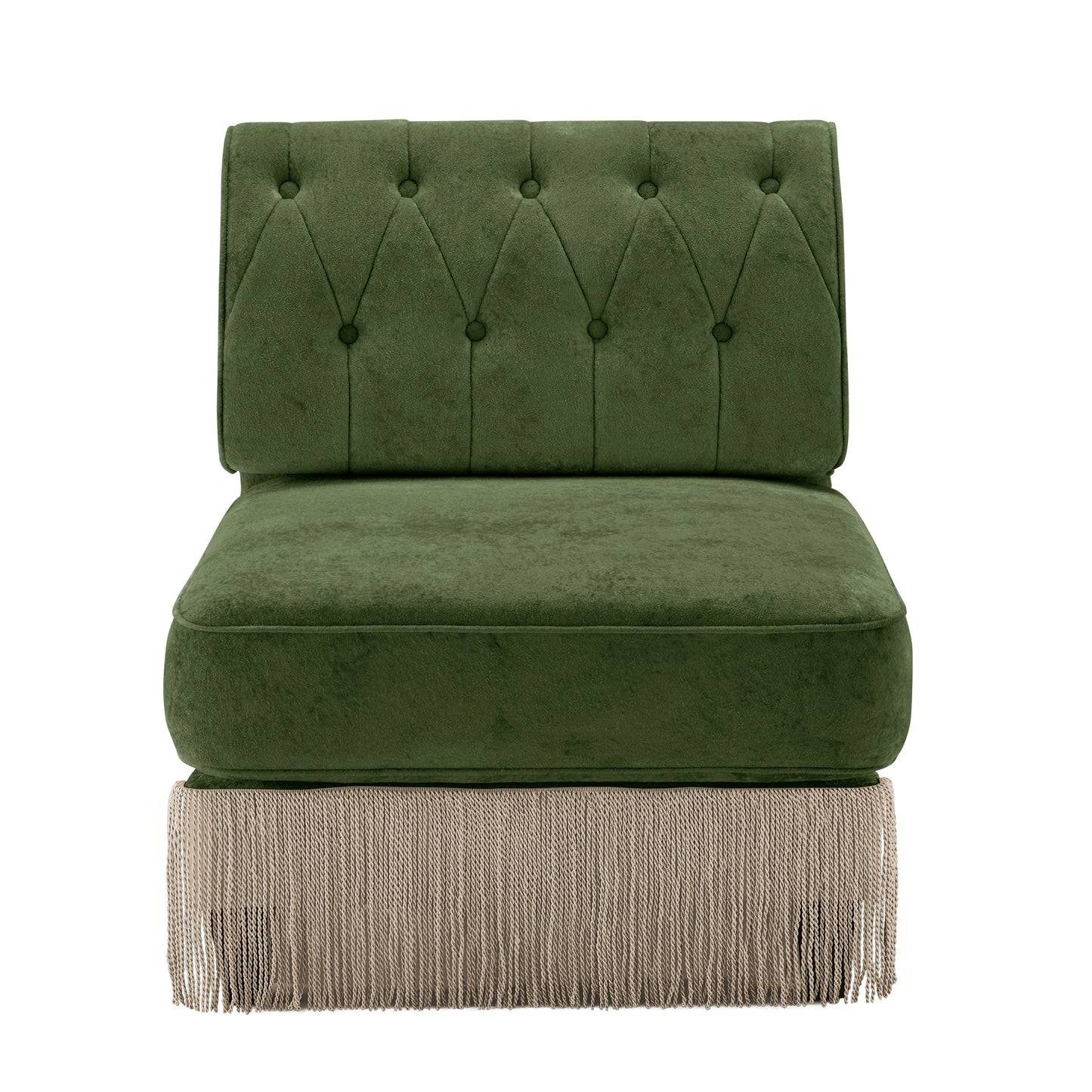Armless Sofa Velvet-Green