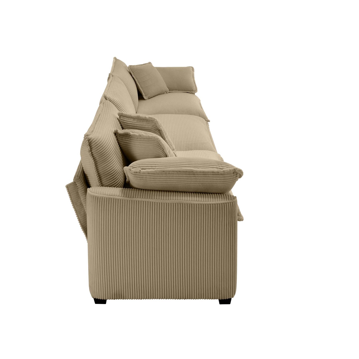 Tan Corduroy Sofa Set - 5 Seat Comfort, Stylish Design for Living Room