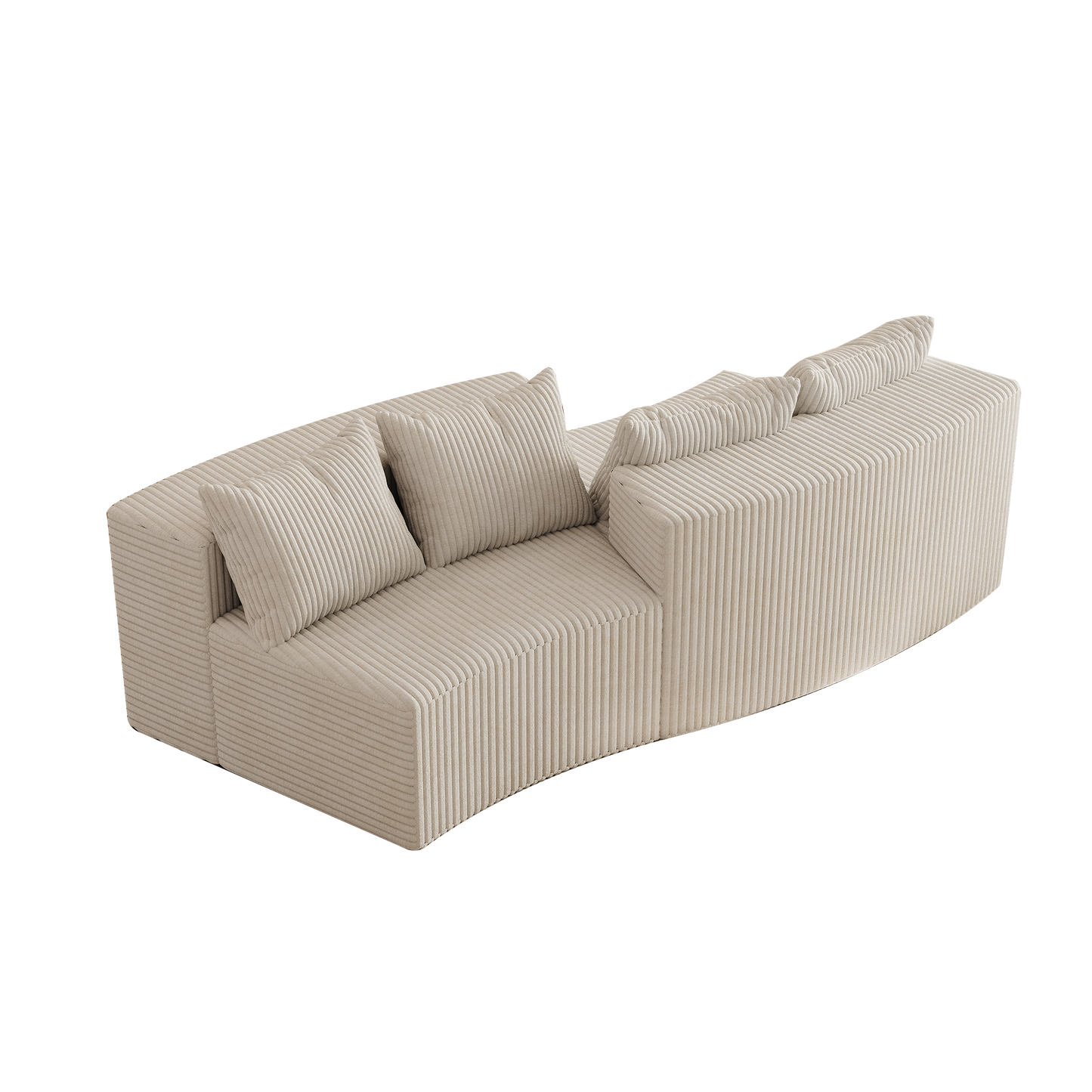 Beige Corduroy 2 Seat Sofa - Modular Sectional Couch