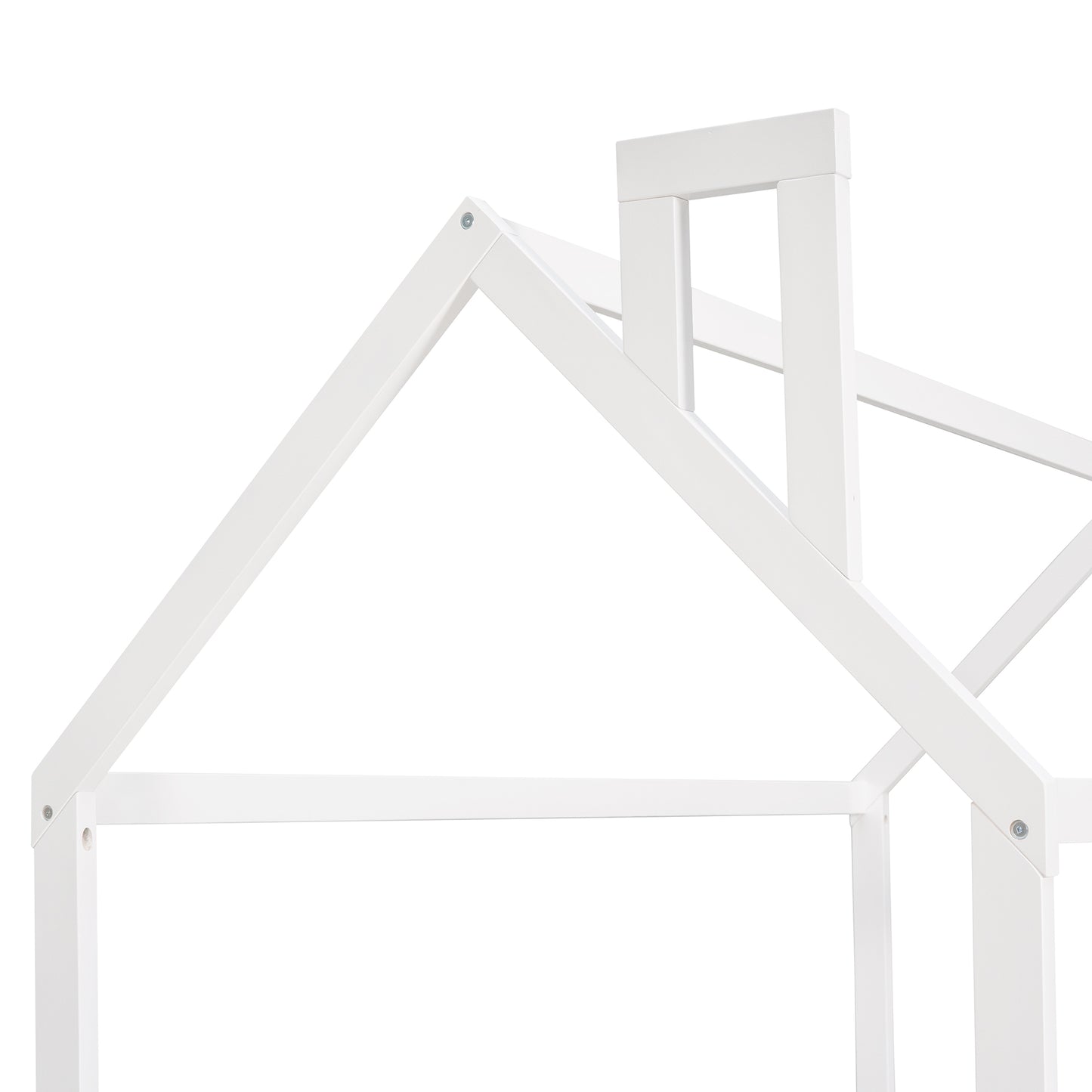 Twin Size Wood Bed House Bed Frame - White