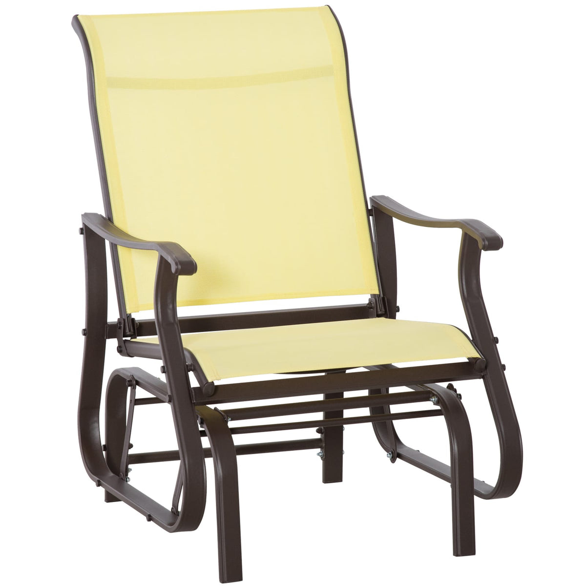 Beige Patio Rocking Chair for Outdoor Relaxation and Guest Room