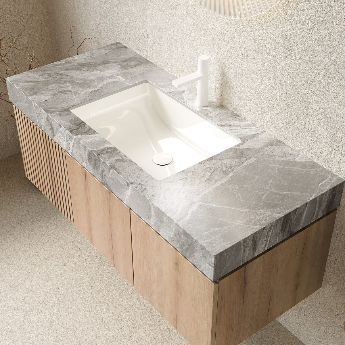 Light Gray Bathroom Vanity with Sink & Storage