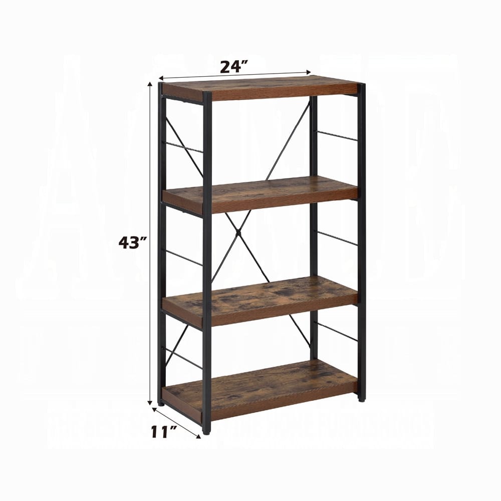 Black Metal Industrial Bookshelf - 11 x 24 x 43 Inches