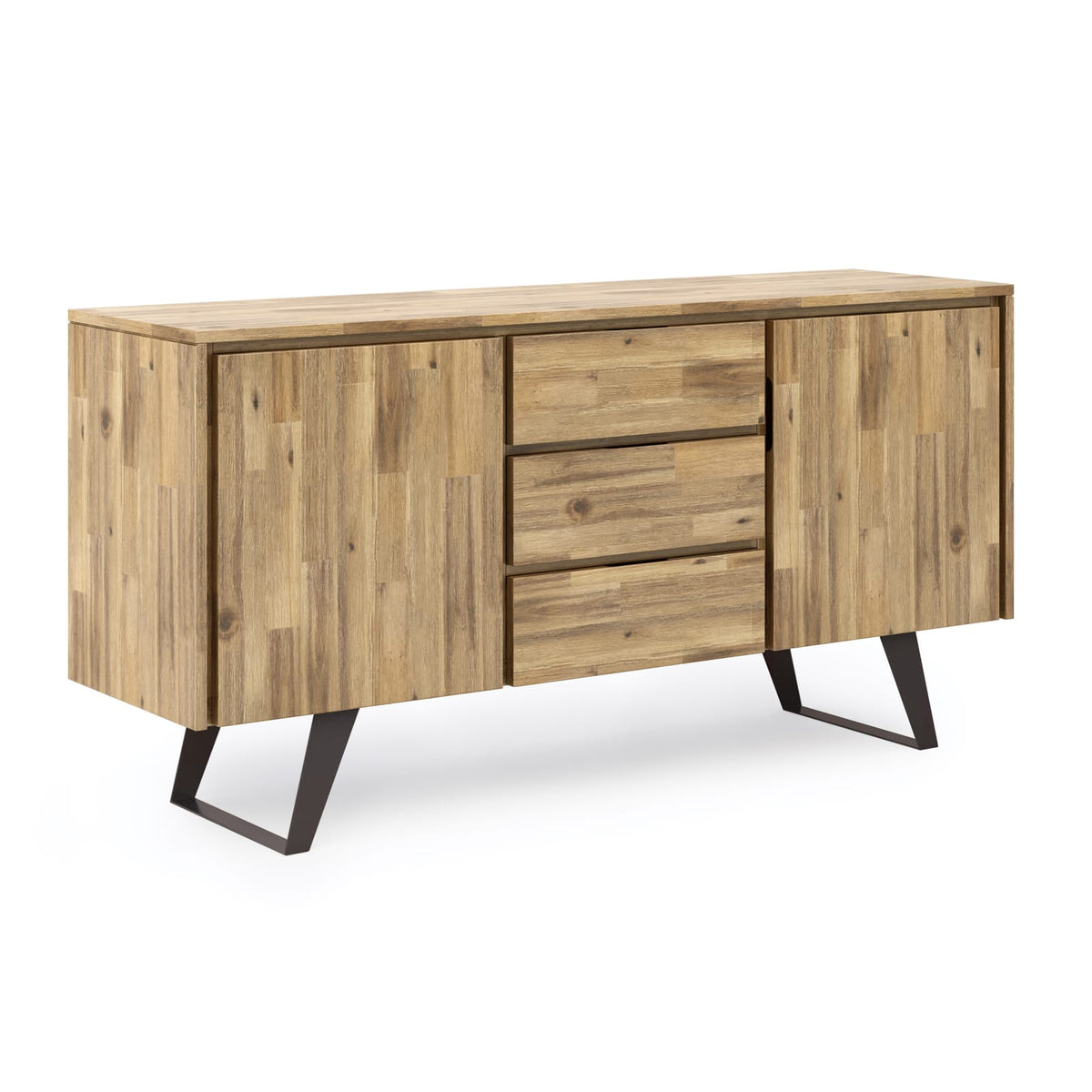 Light Brown Acacia Wood Sideboard Buffet - 60" Wide for Dining Room