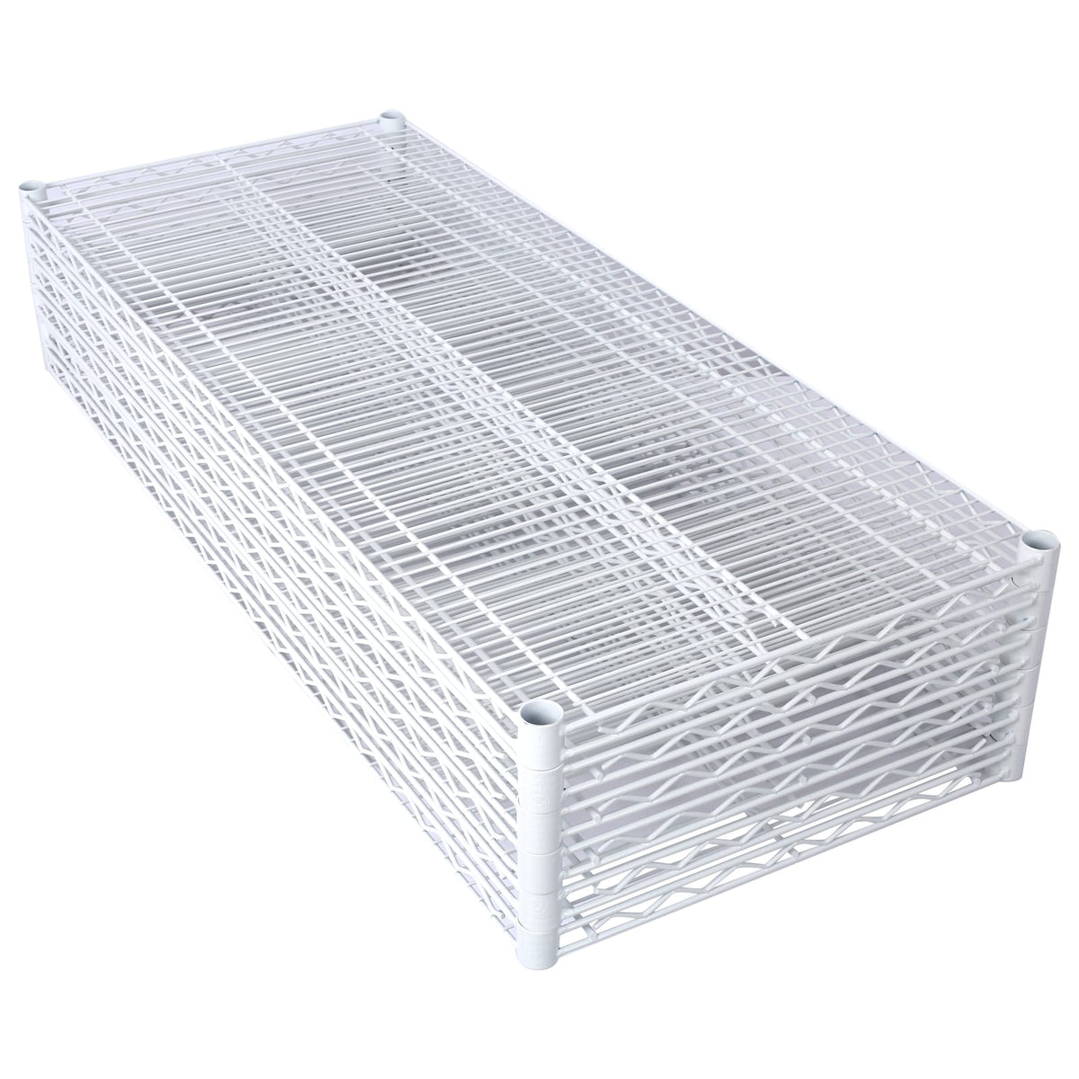 7 Tier Metal Shelf Wire Shelving Unit - Adjustable Storage Rack with Wheels, White