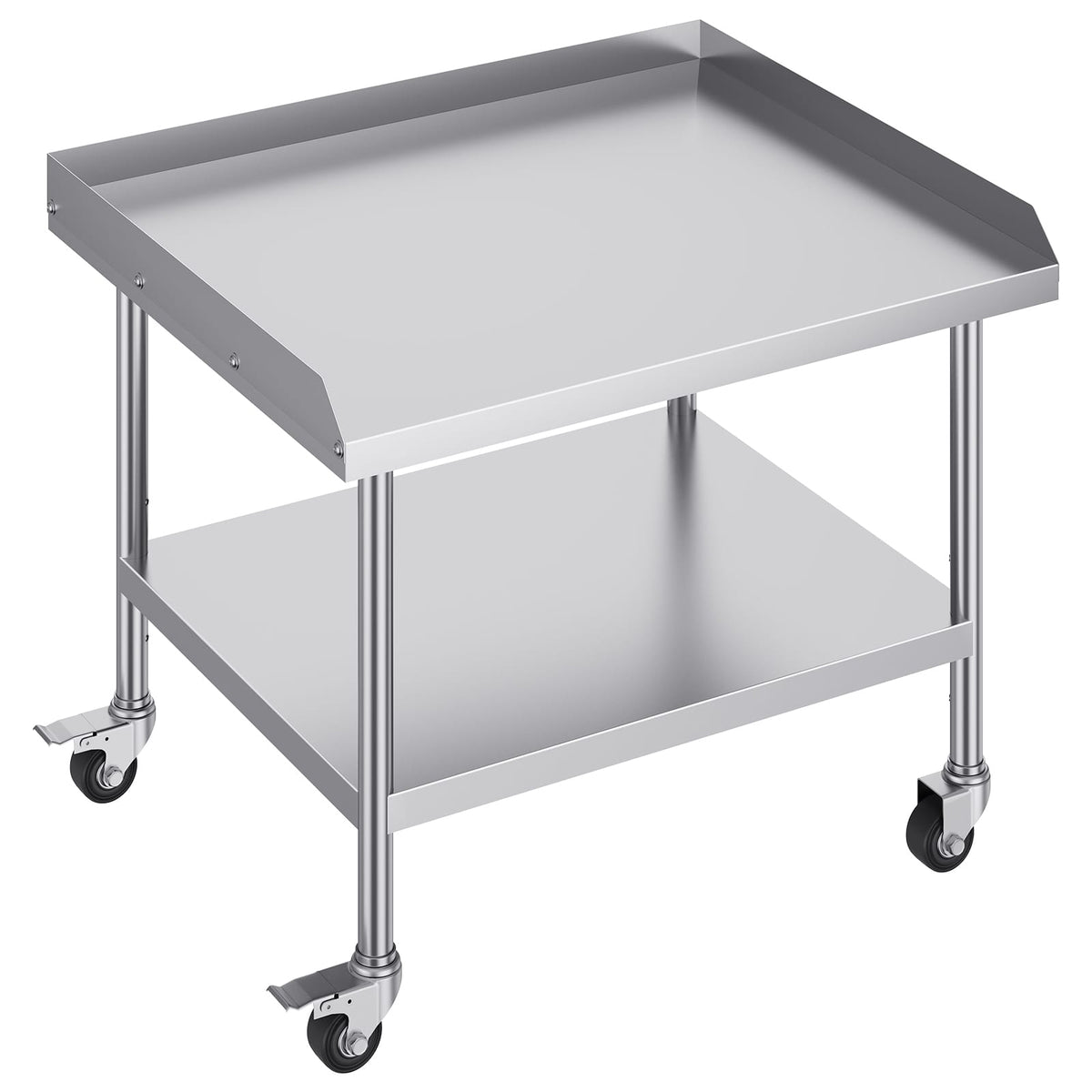 30 x 36 Stainless Steel Work Table - 3 Shelves, Wheels, Silver for Living Room