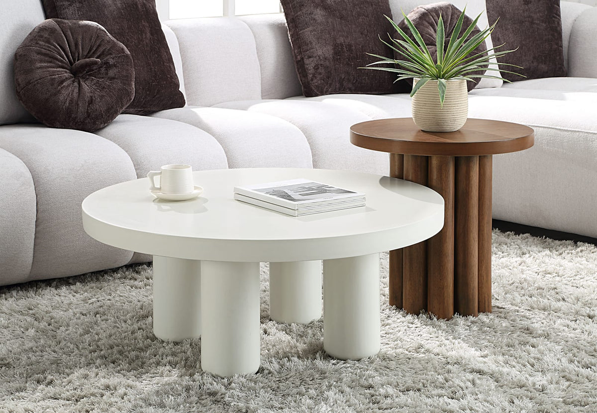 Loanna Wooden Color Finish End Table - Brown, Synthetic Wood