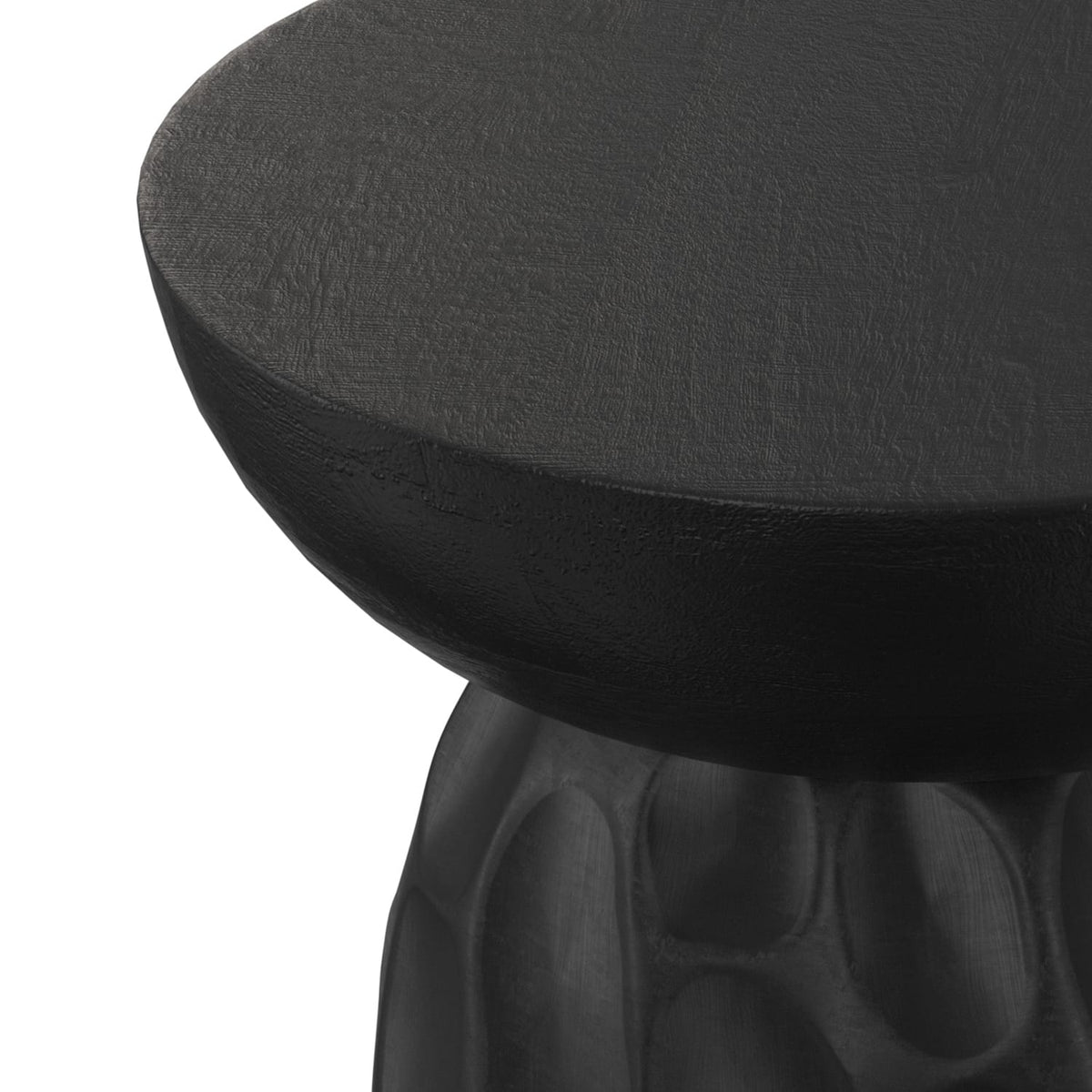 Black Mango Wood Nightstand for Bedroom Storage and Decor for Living Room