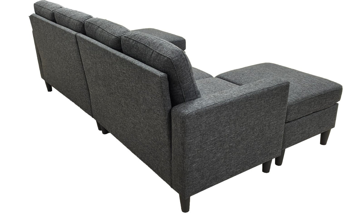 Linen Modular Sectional - Charcoal Black, 4 Seats