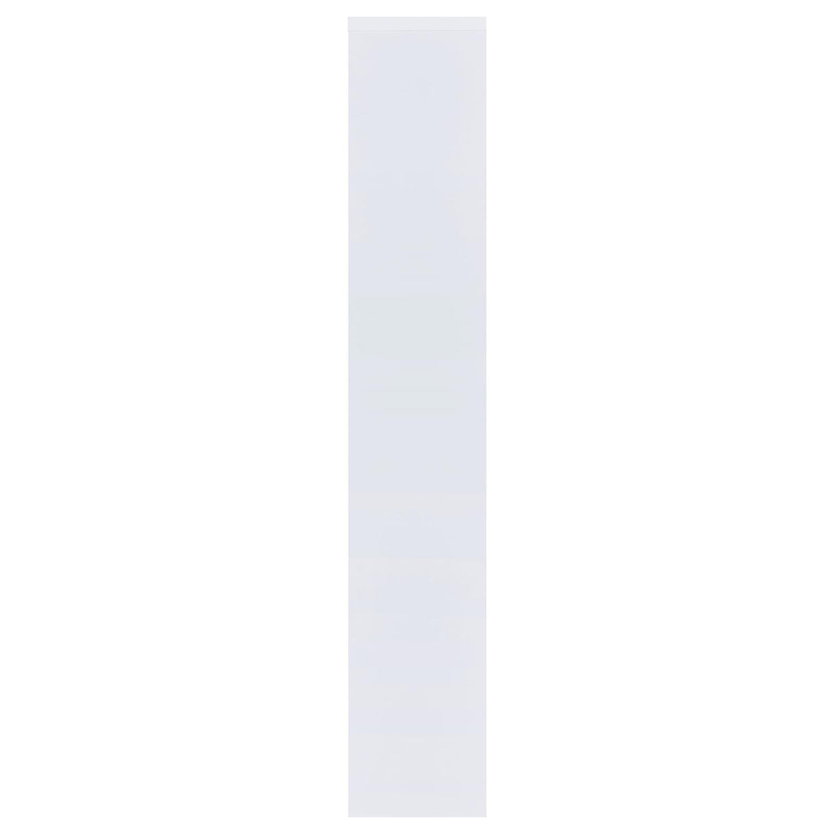 8 Shelf White Geometric Bookcase - Office Storage for Living Room