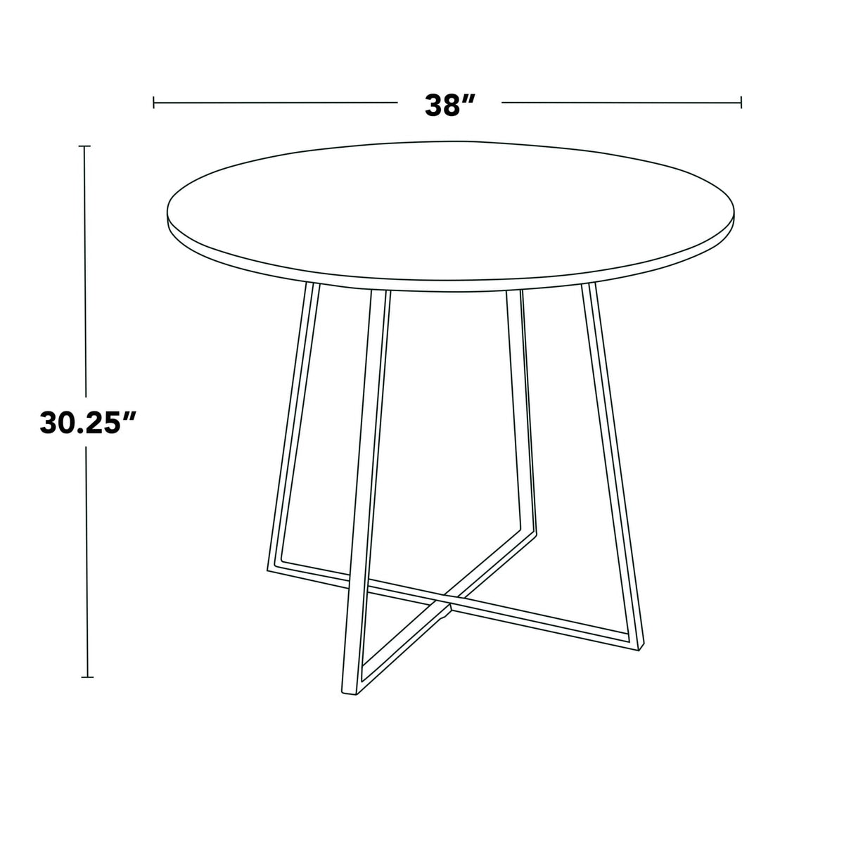 Round Black Dining Table - Seats Four