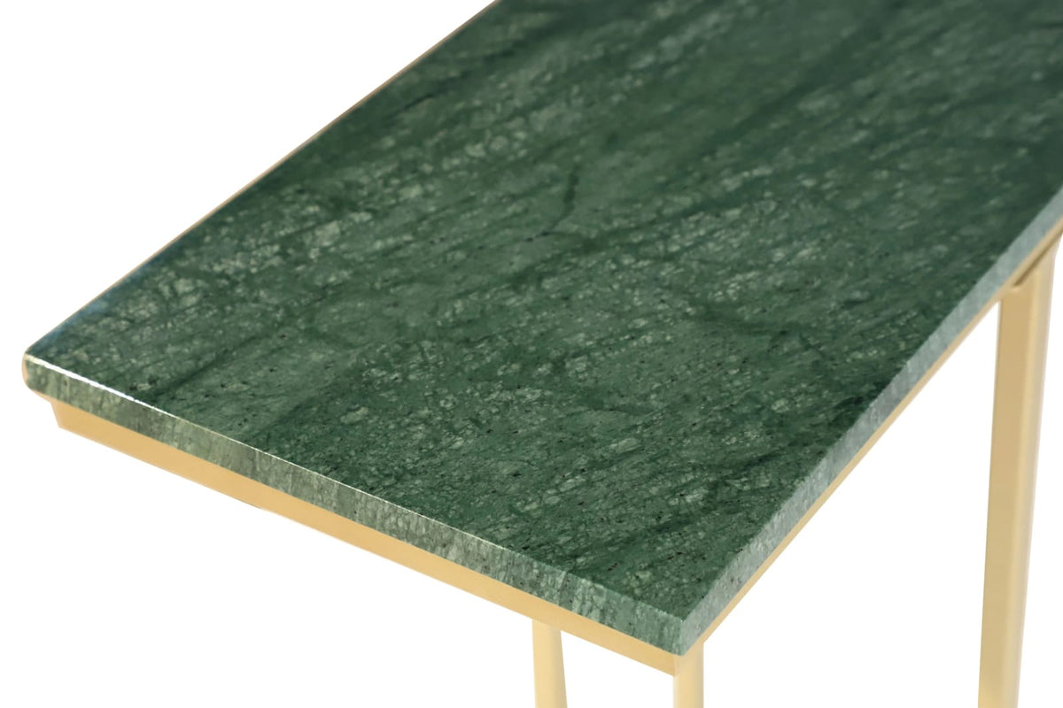 Green Marble C Stand Side Table - 24 Inch Height for Living Room