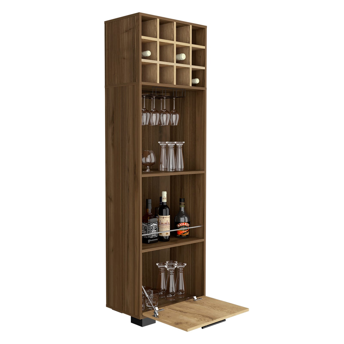 Modern Particle Board Sideboard with Wine Rack for Dining Room Storage
