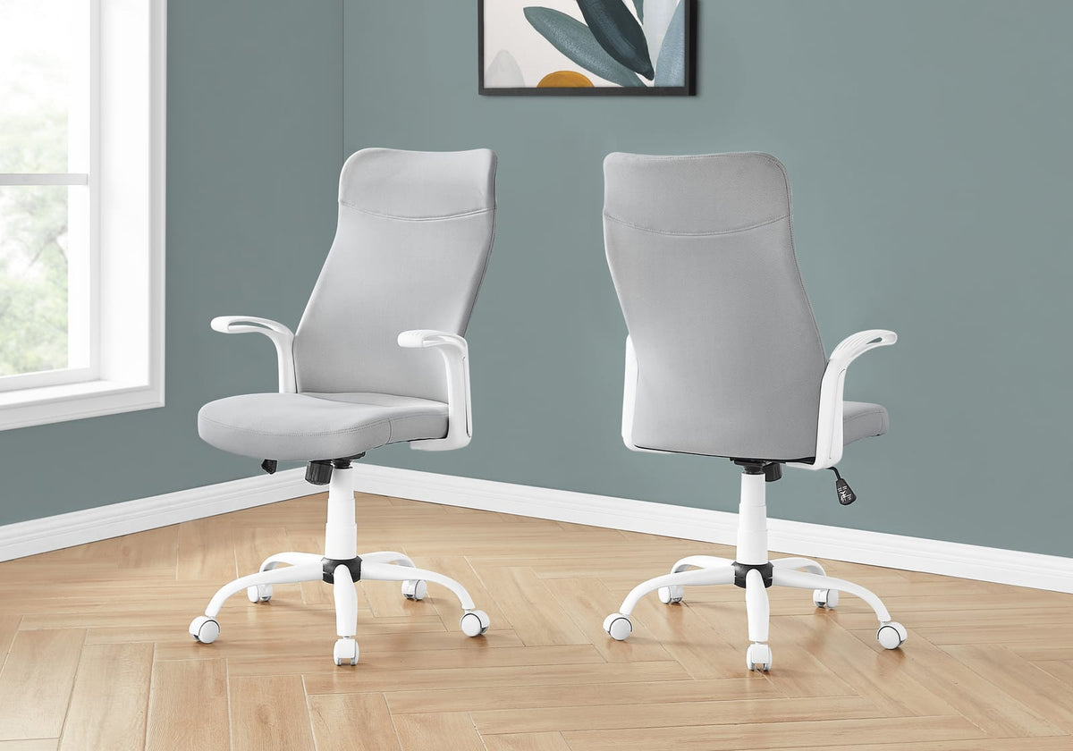 White Adjustable Office Chair - Ergonomic Swivel Desk Chair