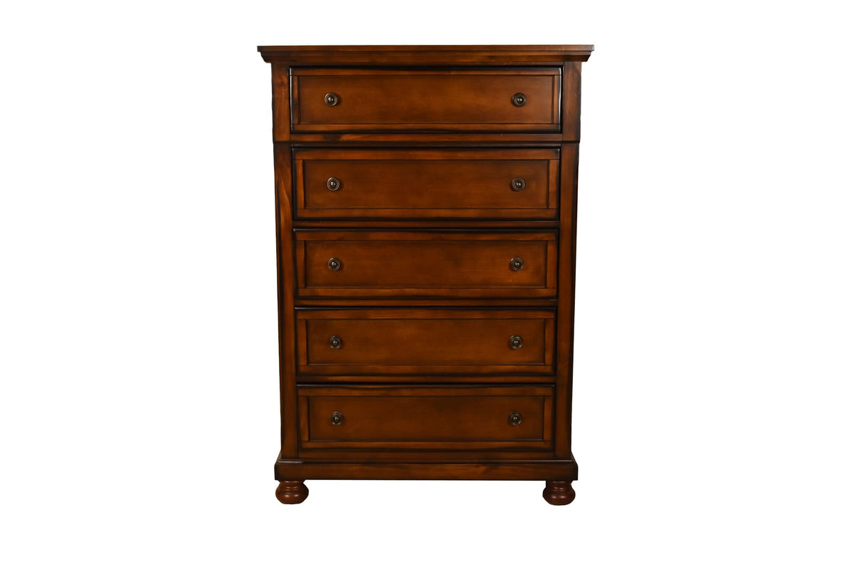 Dark Walnut Wood Chest Drawers Storage Cabinet