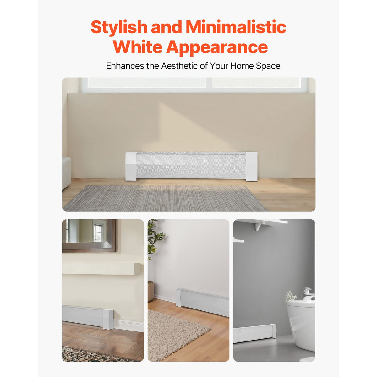 Baseboard Heater Covers - 3ft White Steel, Easy Installation